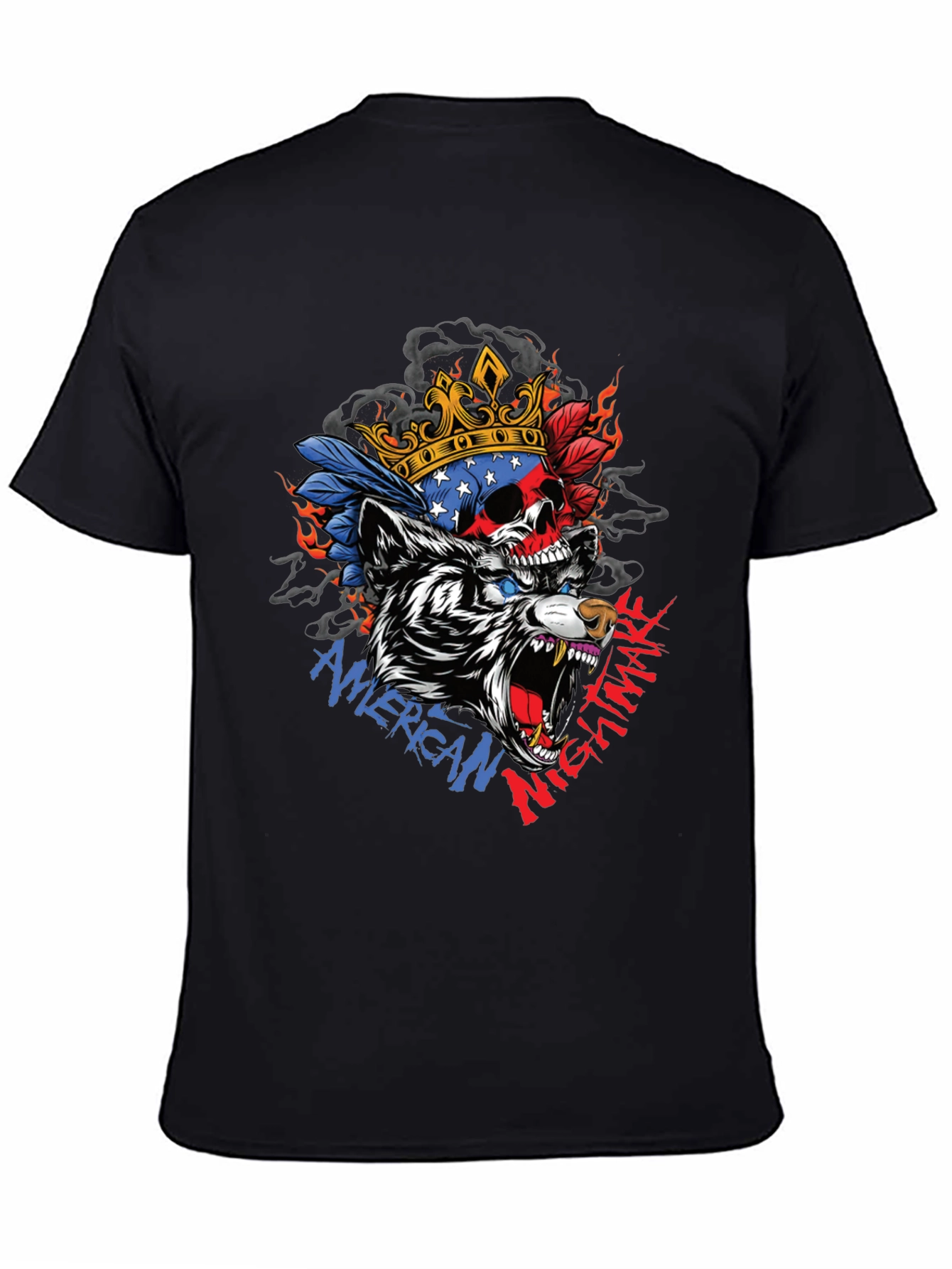 American Nightmare Skull Wolf Graphic Tee