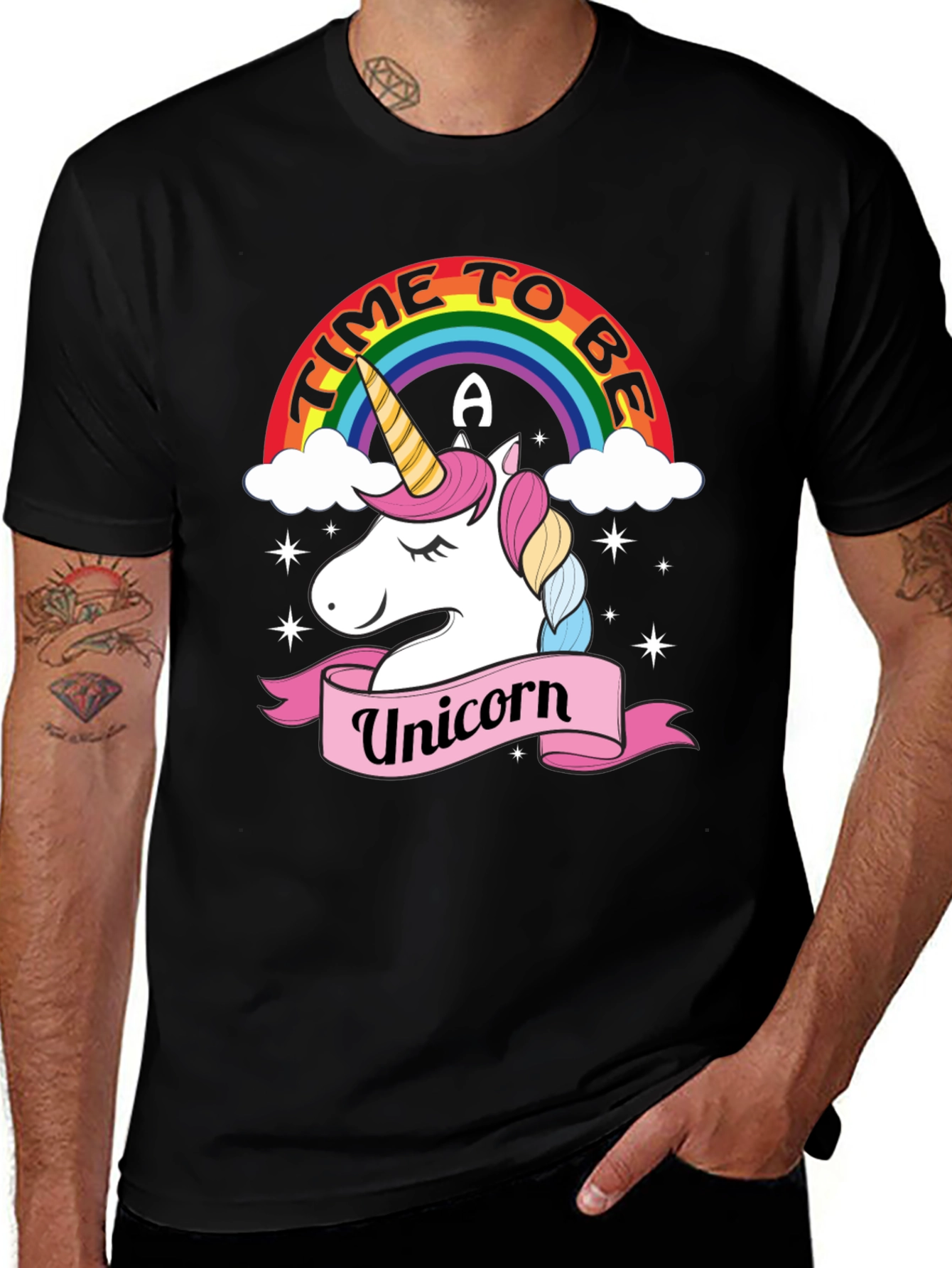 Time to be a Unicorn T-Shirt - Fun Rainbow Design