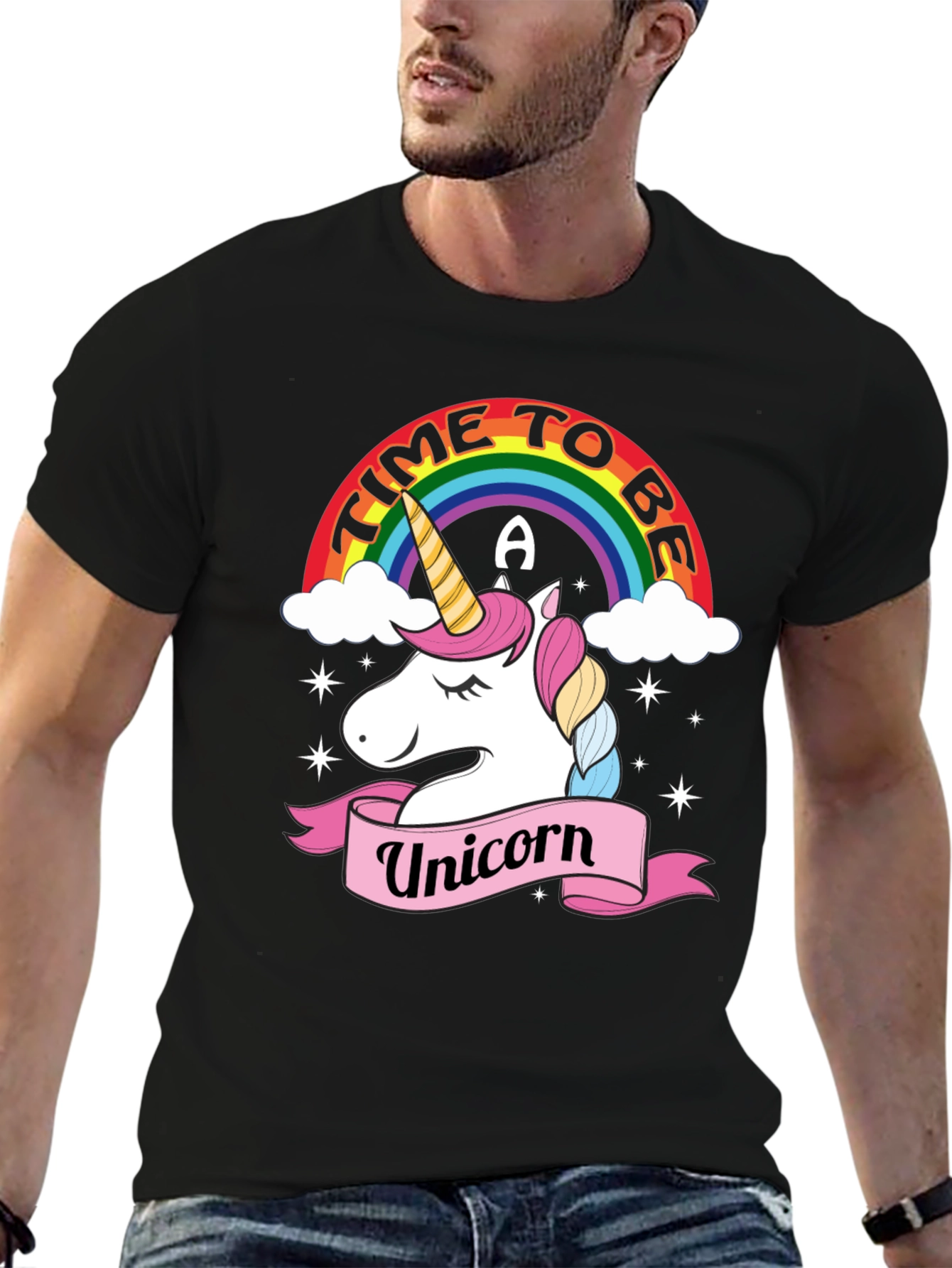 Time to be a Unicorn T-Shirt - Fun Rainbow Design