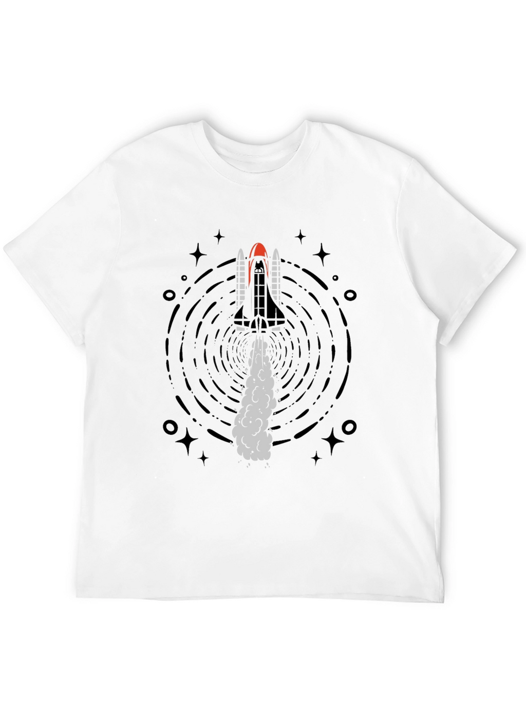 Rocket Launch Graphic Tee - Black Cotton T-Shirt