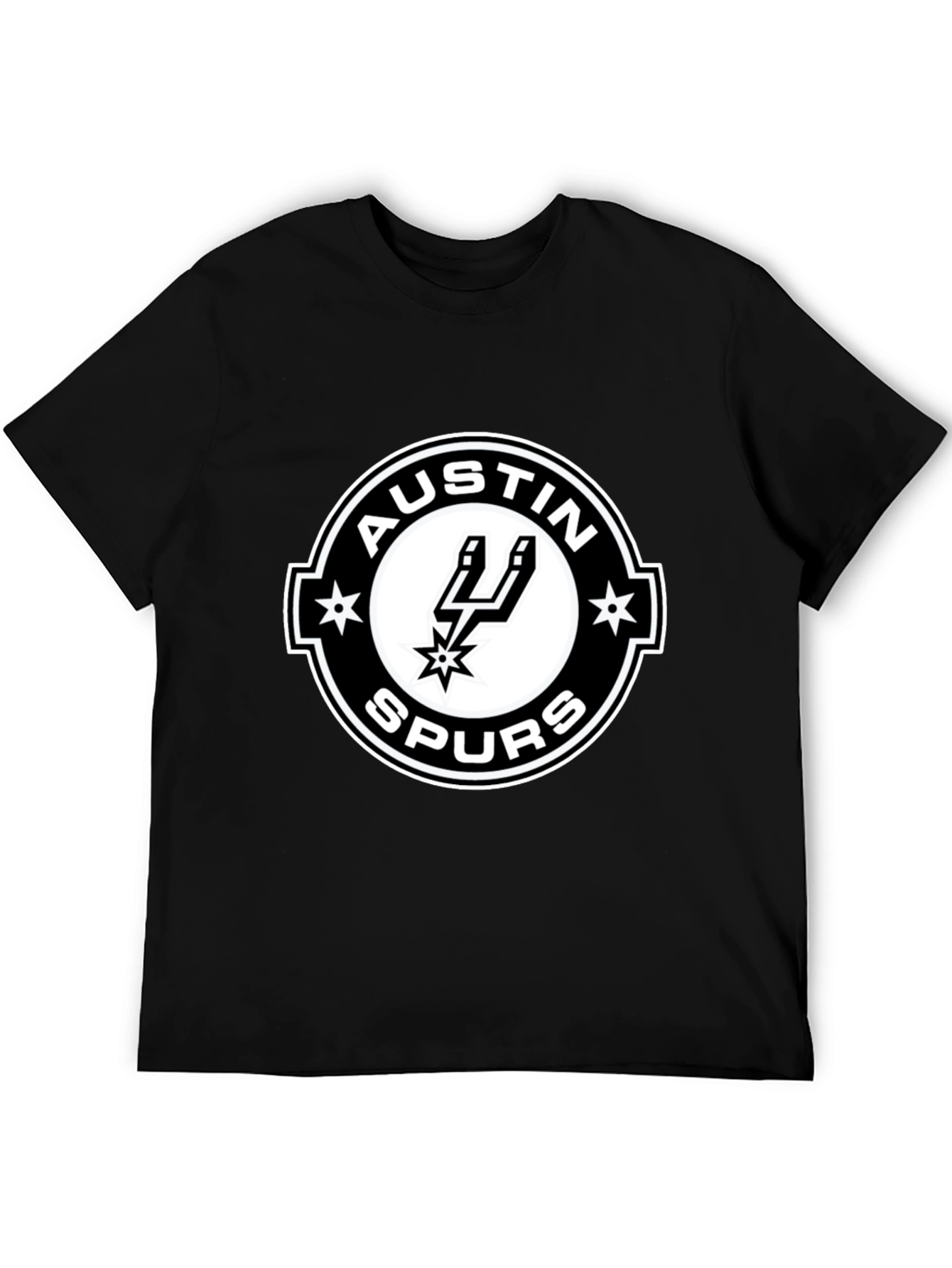 Austin Spurs T-Shirt - Black Cotton Blend