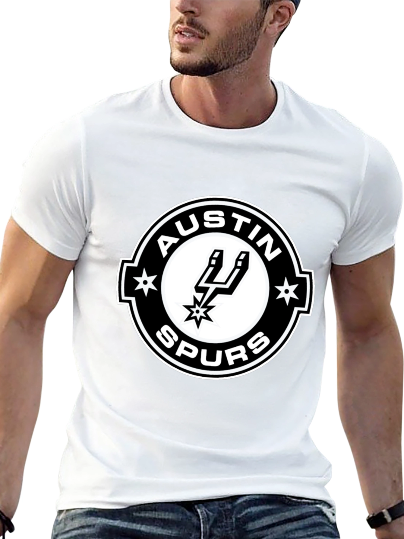 Austin Spurs T-Shirt - Black Cotton Blend