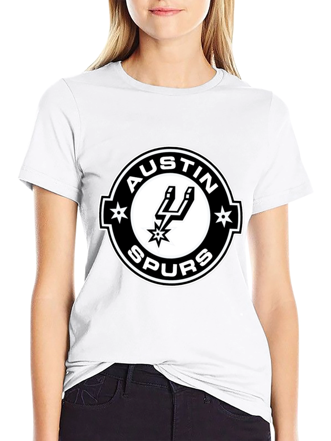 Austin Spurs T-Shirt - Black Cotton Blend