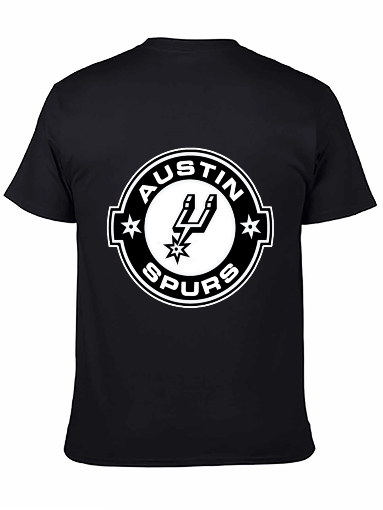 Austin Spurs T-Shirt - Black Cotton Blend