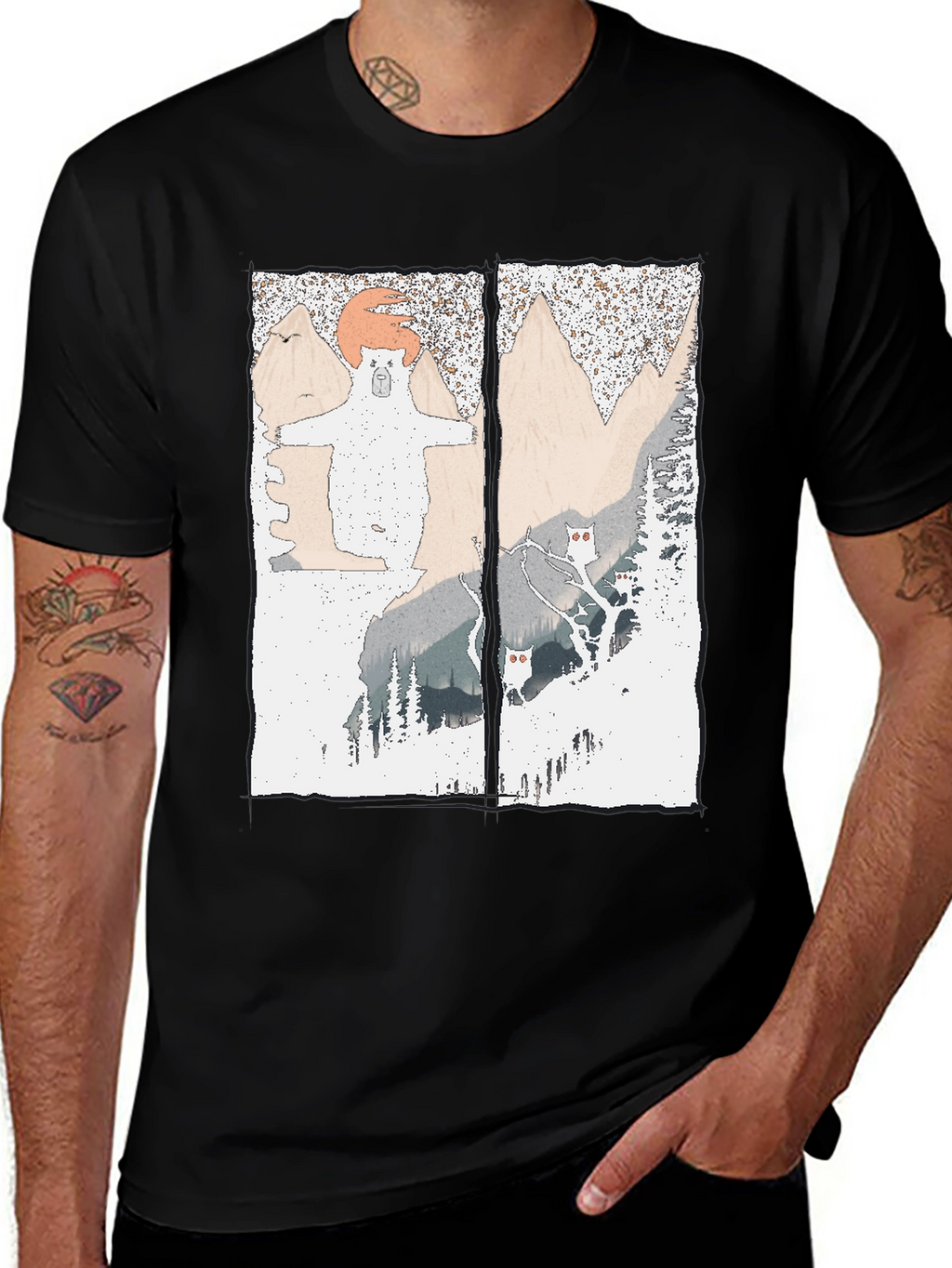 Bear Mountain Graphic Tee - Soft Cotton Blend T-Shirt