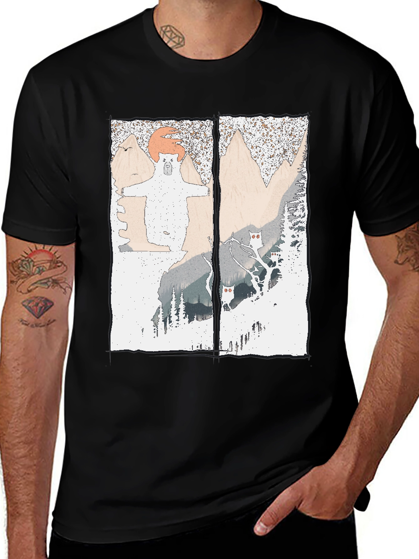 Bear Mountain Graphic Tee - Soft Cotton Blend T-Shirt
