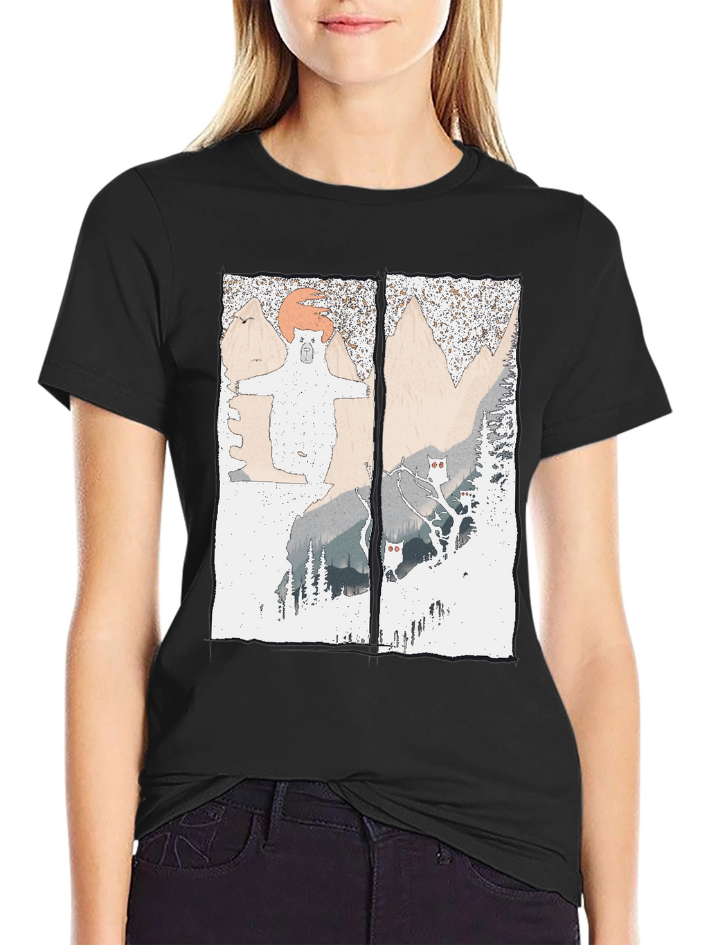 Bear Mountain Graphic Tee - Soft Cotton Blend T-Shirt