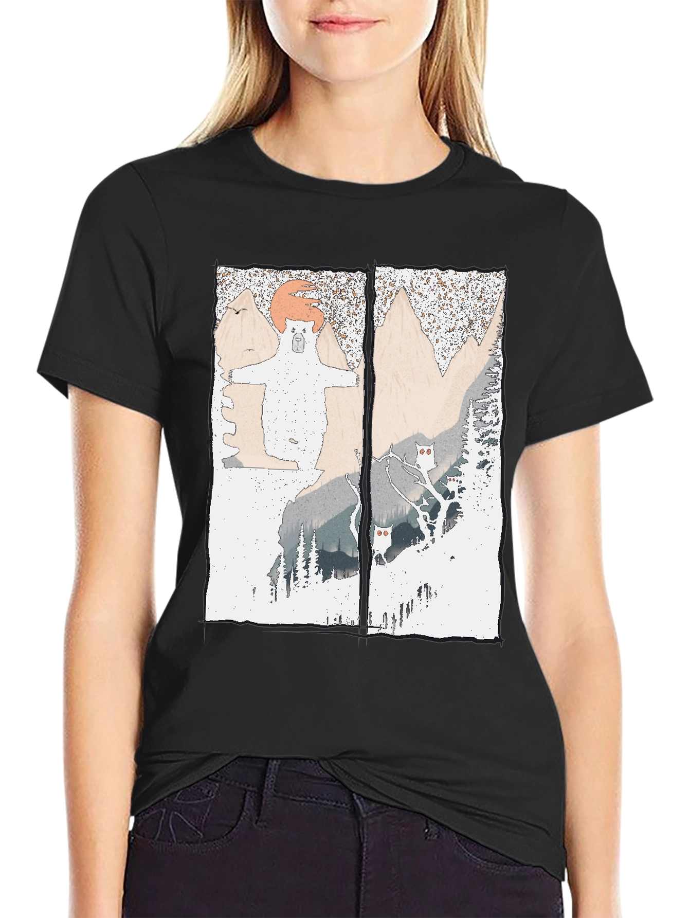 Bear Mountain Graphic Tee - Soft Cotton Blend T-Shirt