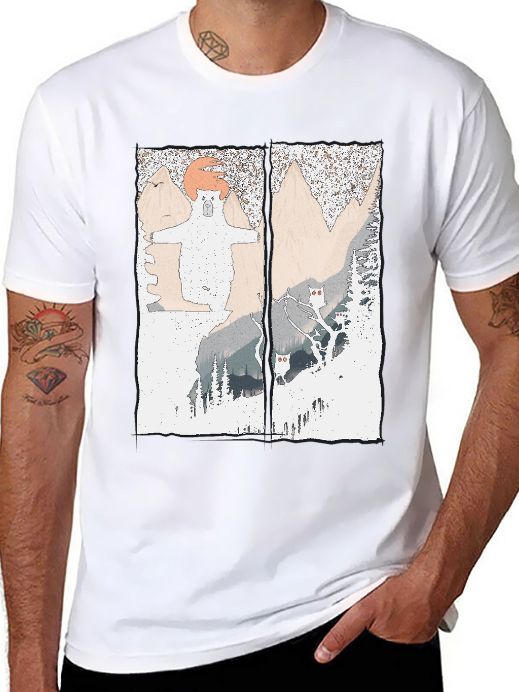 Bear Mountain Graphic Tee - Soft Cotton Blend T-Shirt