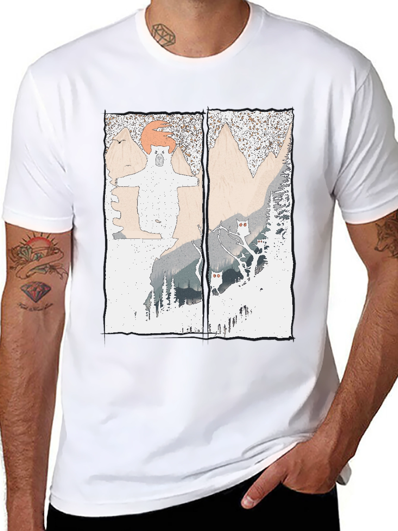 Bear Mountain Graphic Tee - Soft Cotton Blend T-Shirt