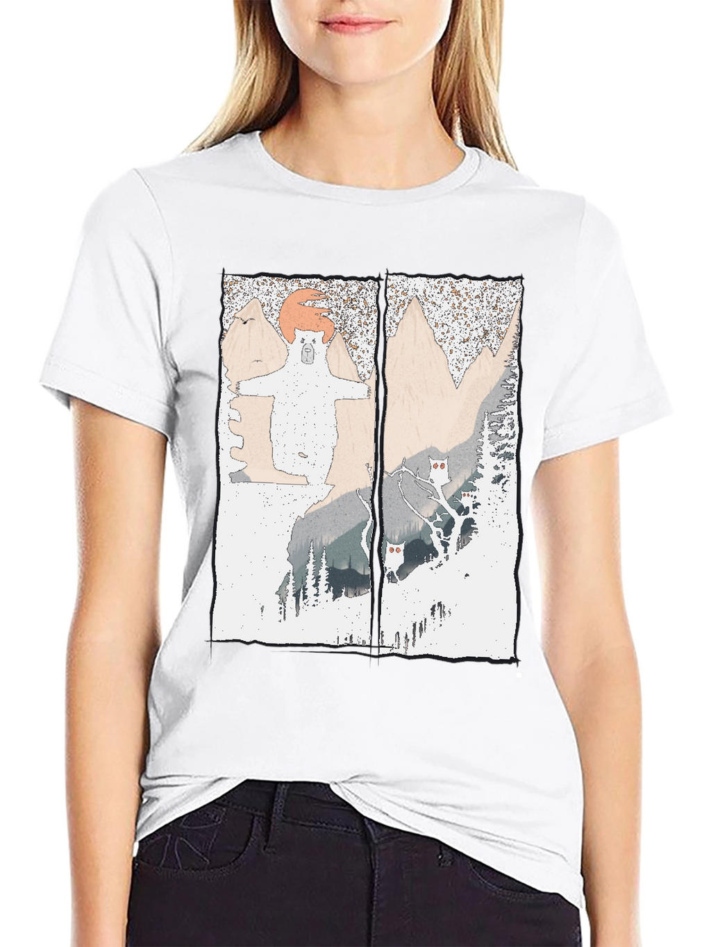 Bear Mountain Graphic Tee - Soft Cotton Blend T-Shirt