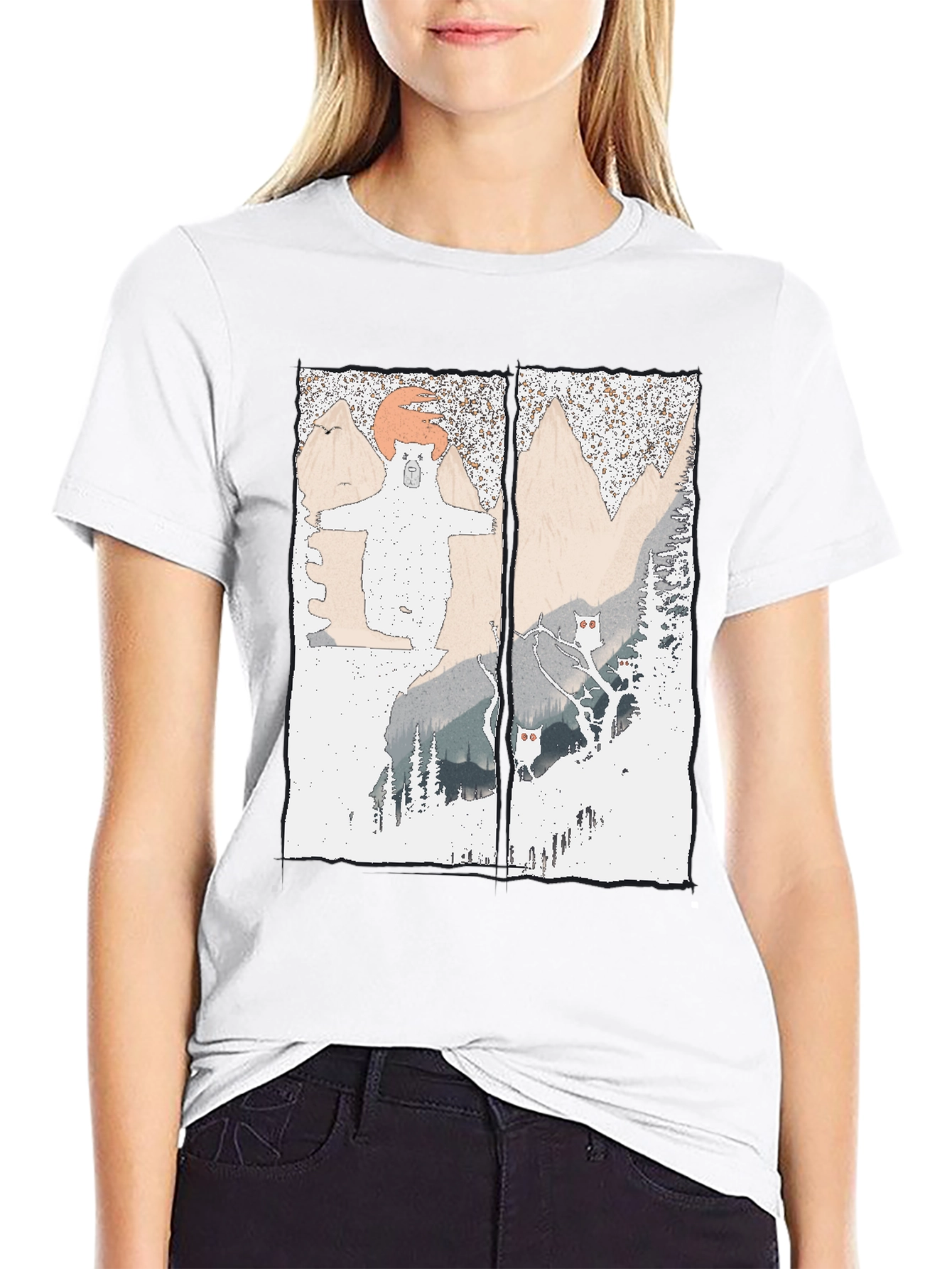 Bear Mountain Graphic Tee - Soft Cotton Blend T-Shirt