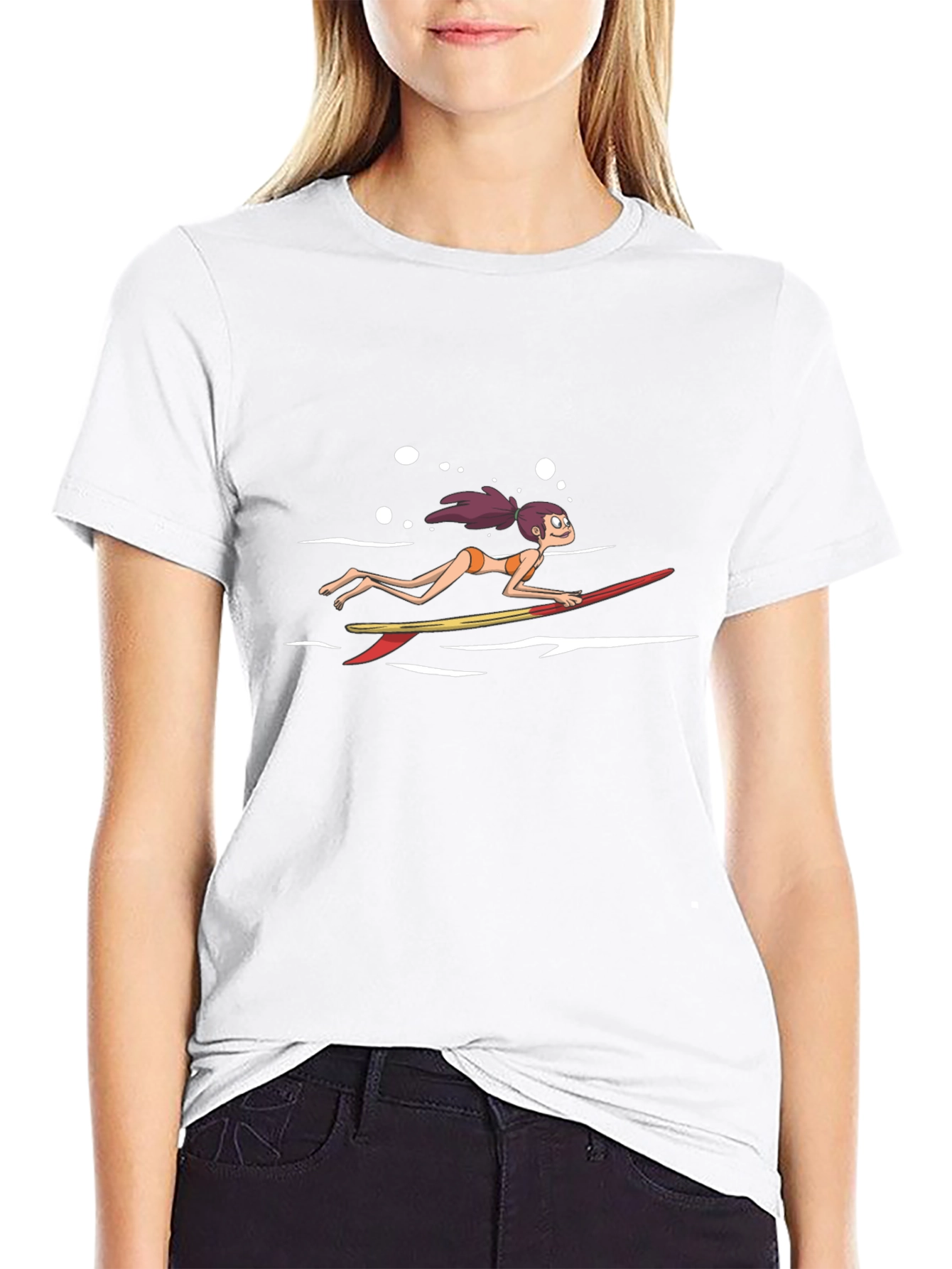 Surfer Girl Graphic Tee - Cool Casual Style