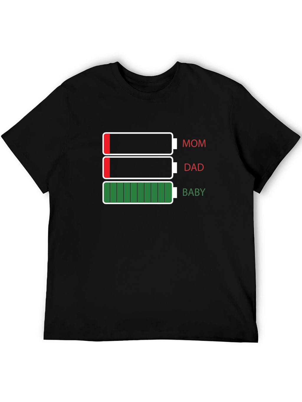 Family Battery Level T-Shirt - Mom Dad Baby