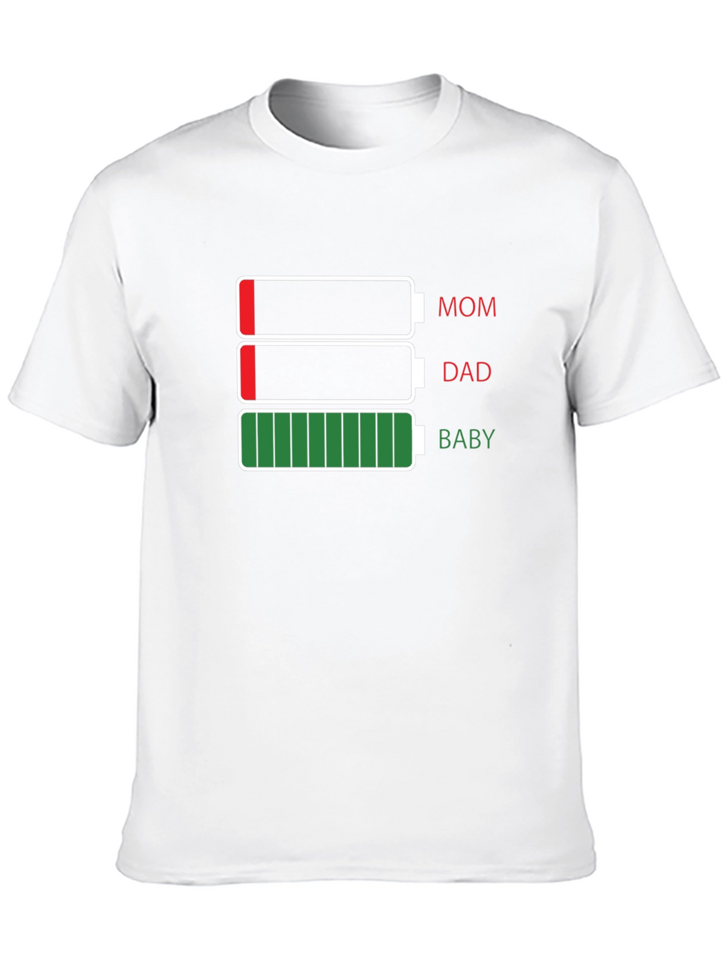 Family Battery Level T-Shirt - Mom Dad Baby
