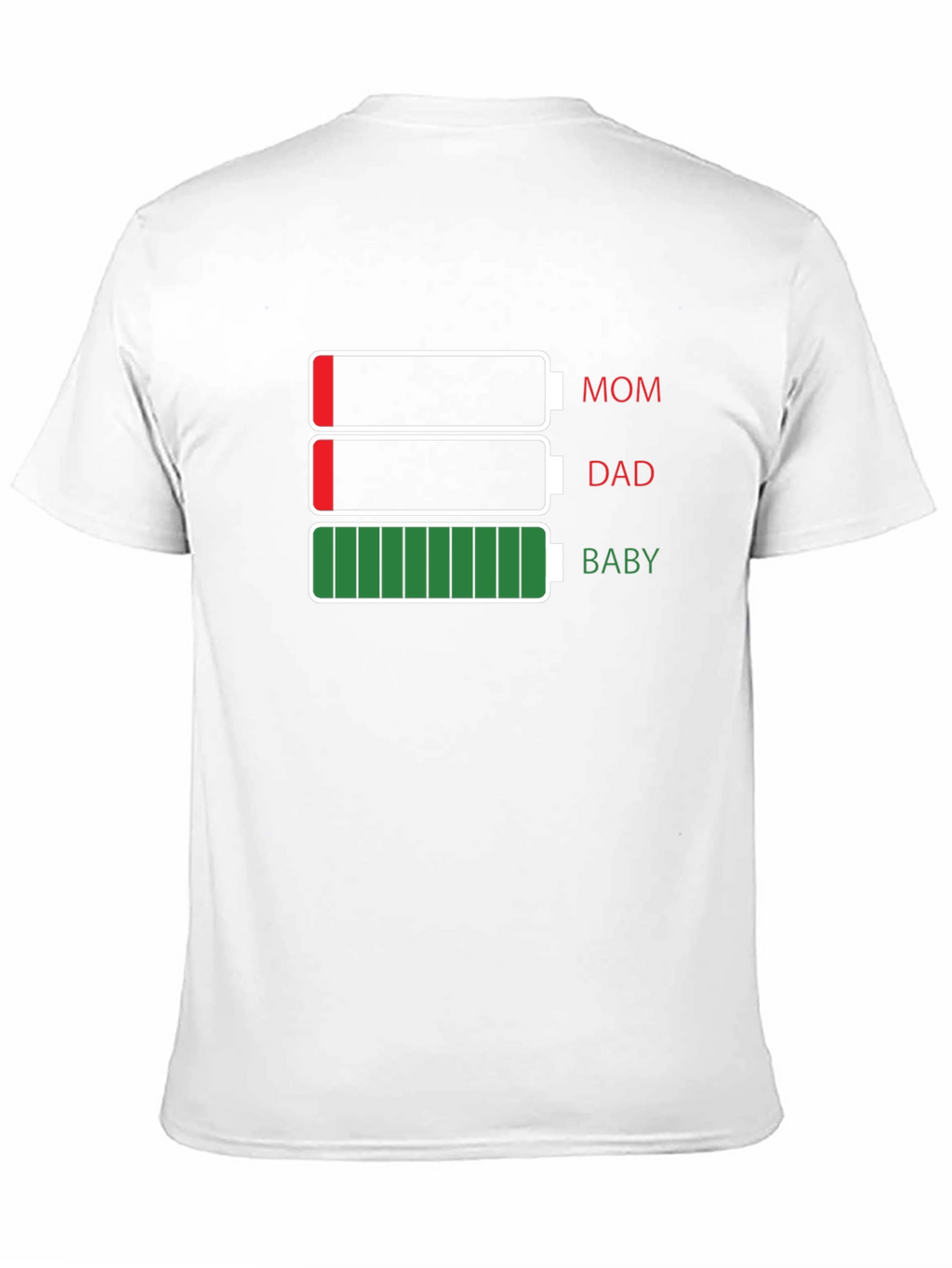 Family Battery Level T-Shirt - Mom Dad Baby