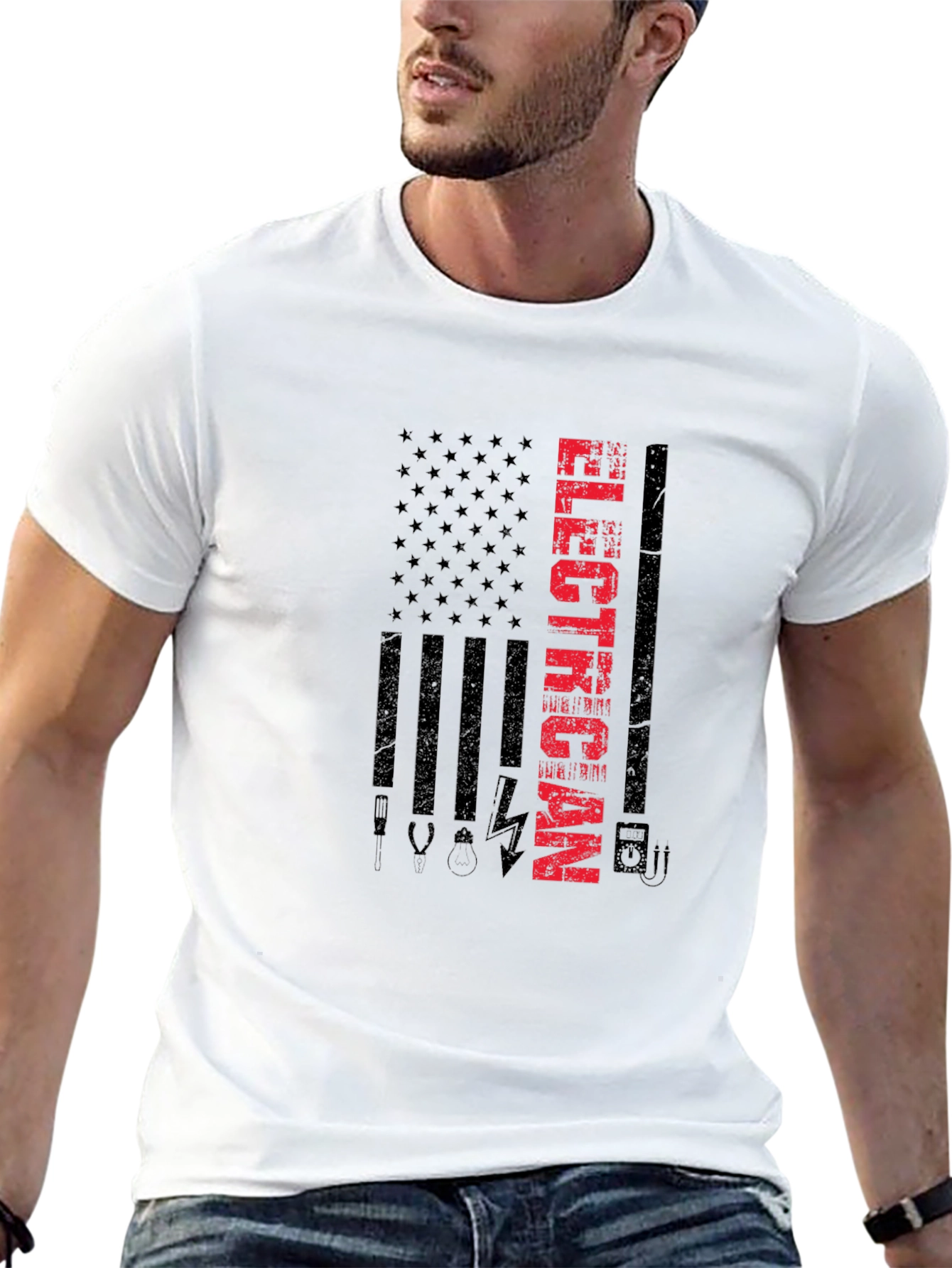 Electrician American Flag T-Shirt