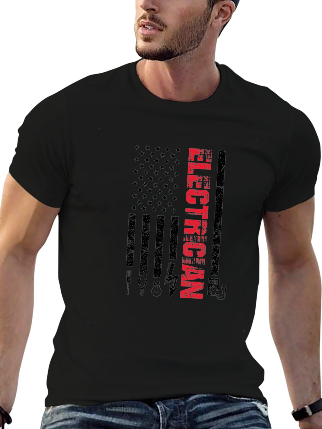 Electrician American Flag T-Shirt