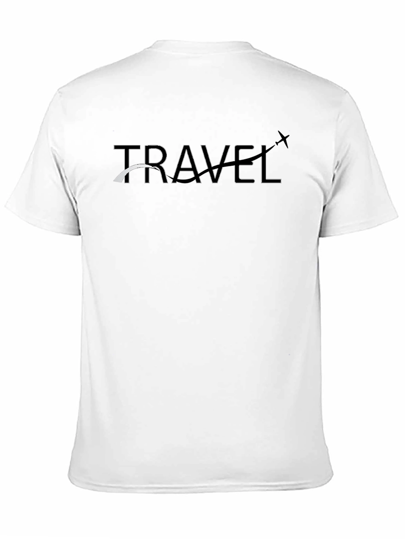 Travel Graphic Tee | Black Crew Neck T-Shirt