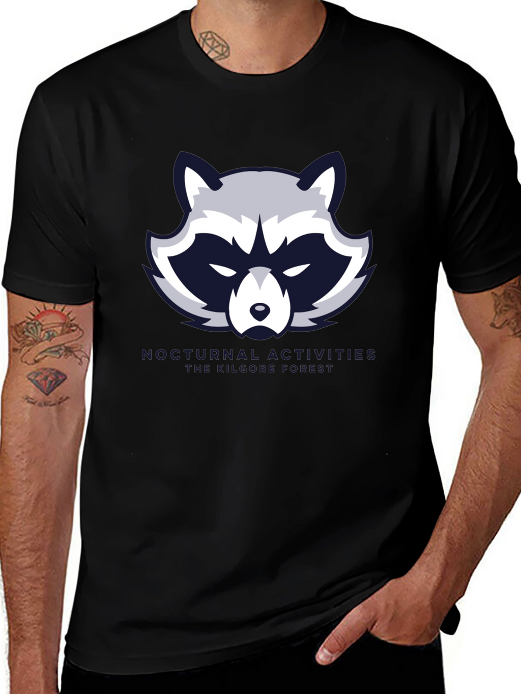 Nocturnal Activities Raccoon Graphic Tee