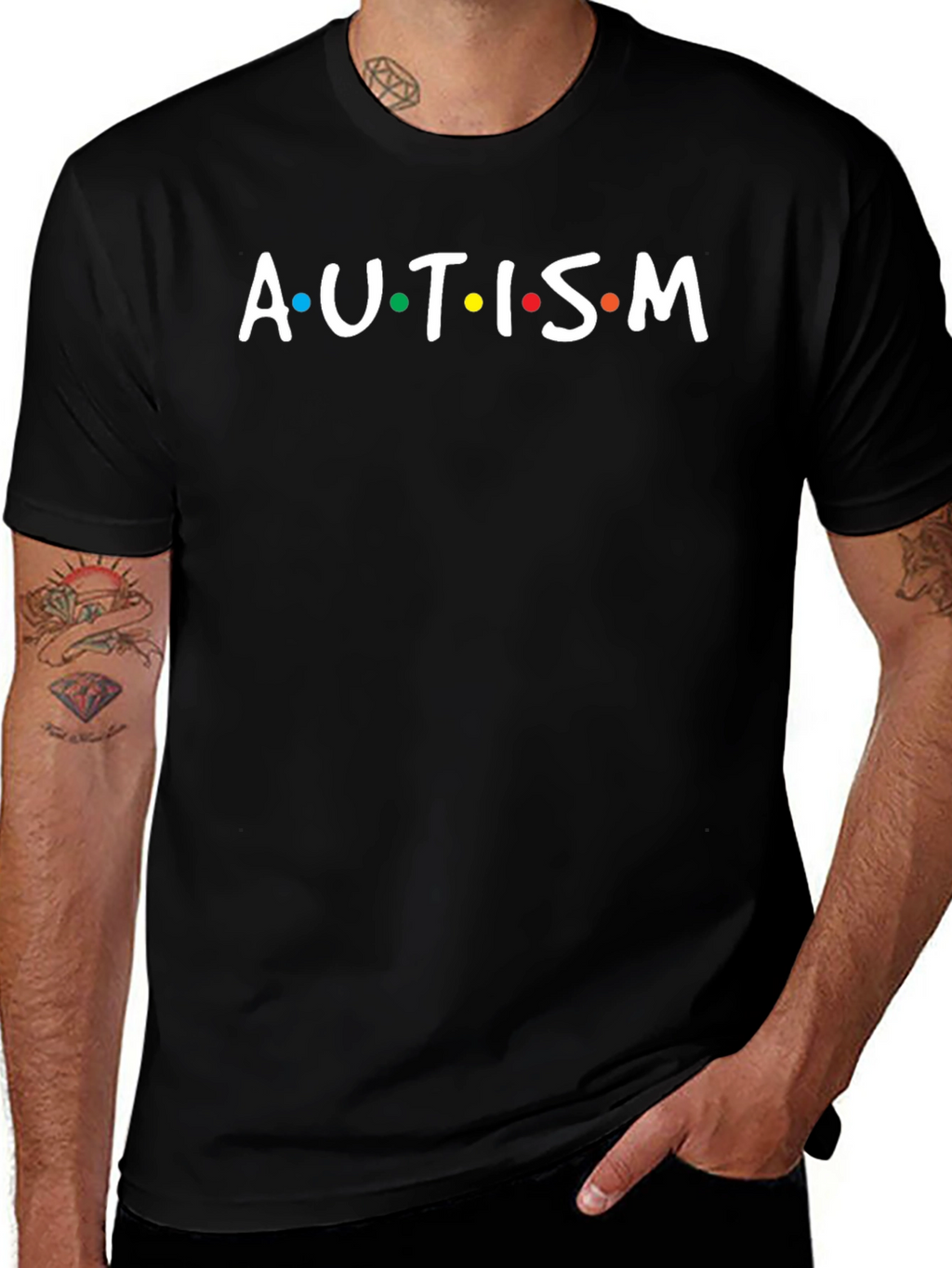 Autism Awareness T-Shirt - Black Crew Neck Tee