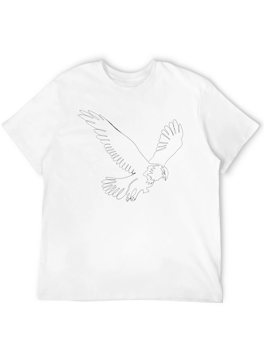 Mens Black T-Shirt with Abstract Eagle Design