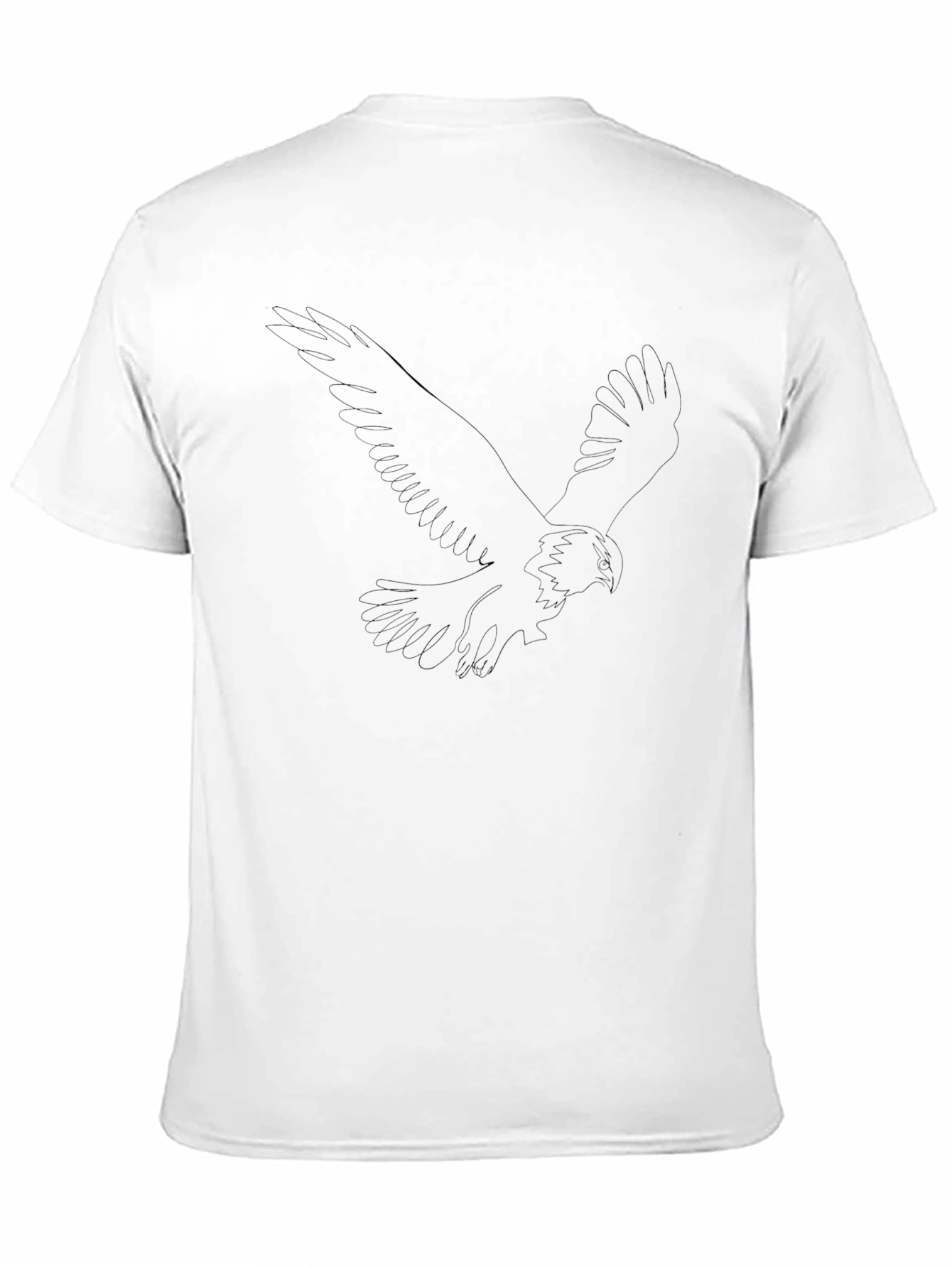 Mens Black T-Shirt with Abstract Eagle Design