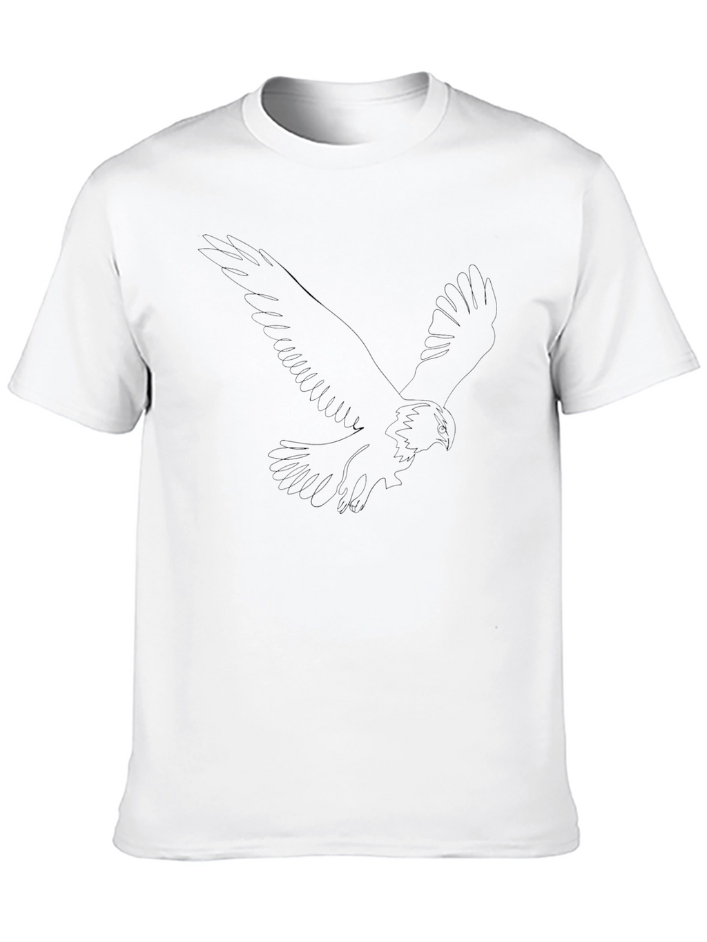 Mens Black T-Shirt with Abstract Eagle Design