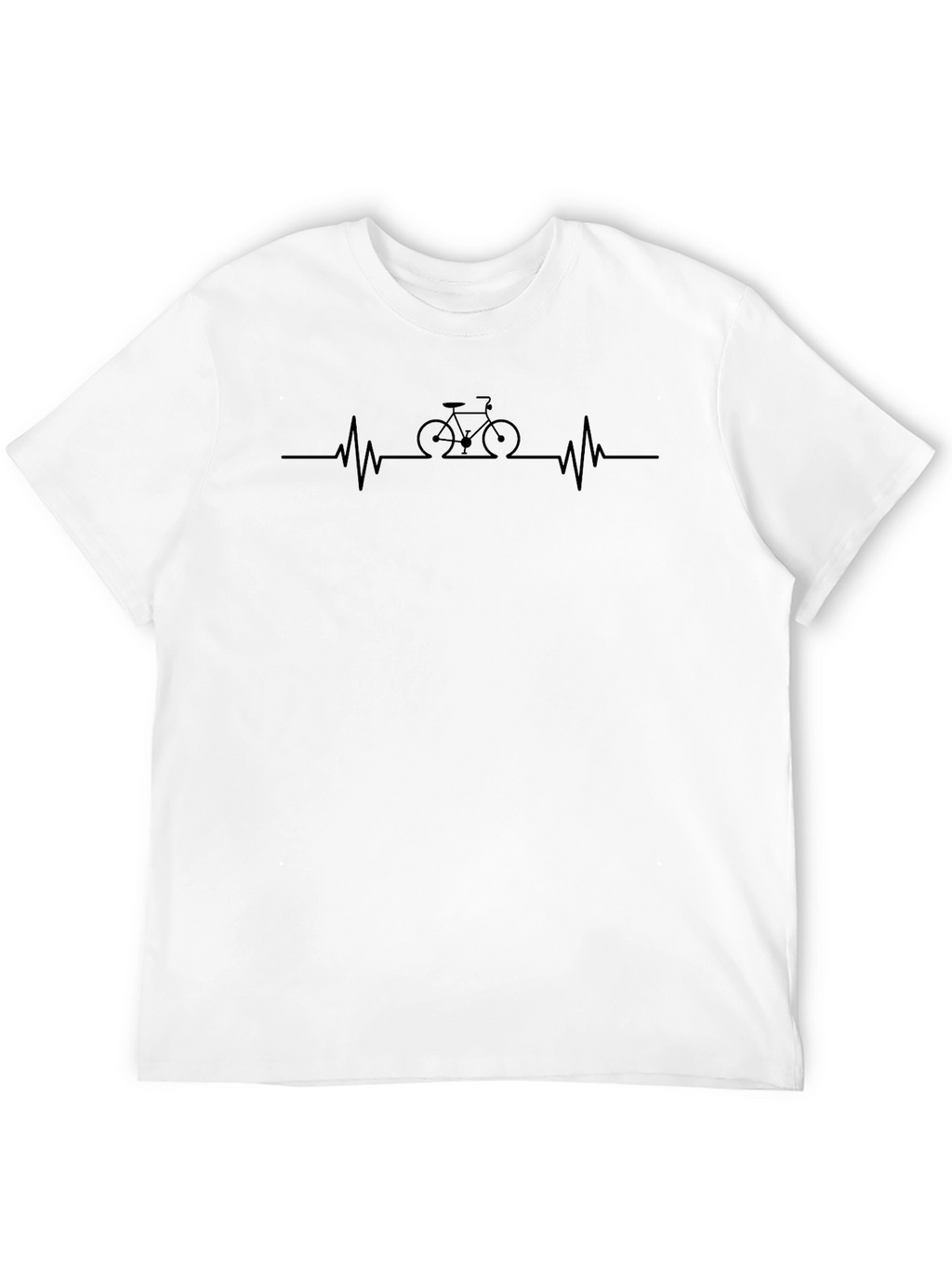 Mens Black Bike Heartbeat Graphic Tee