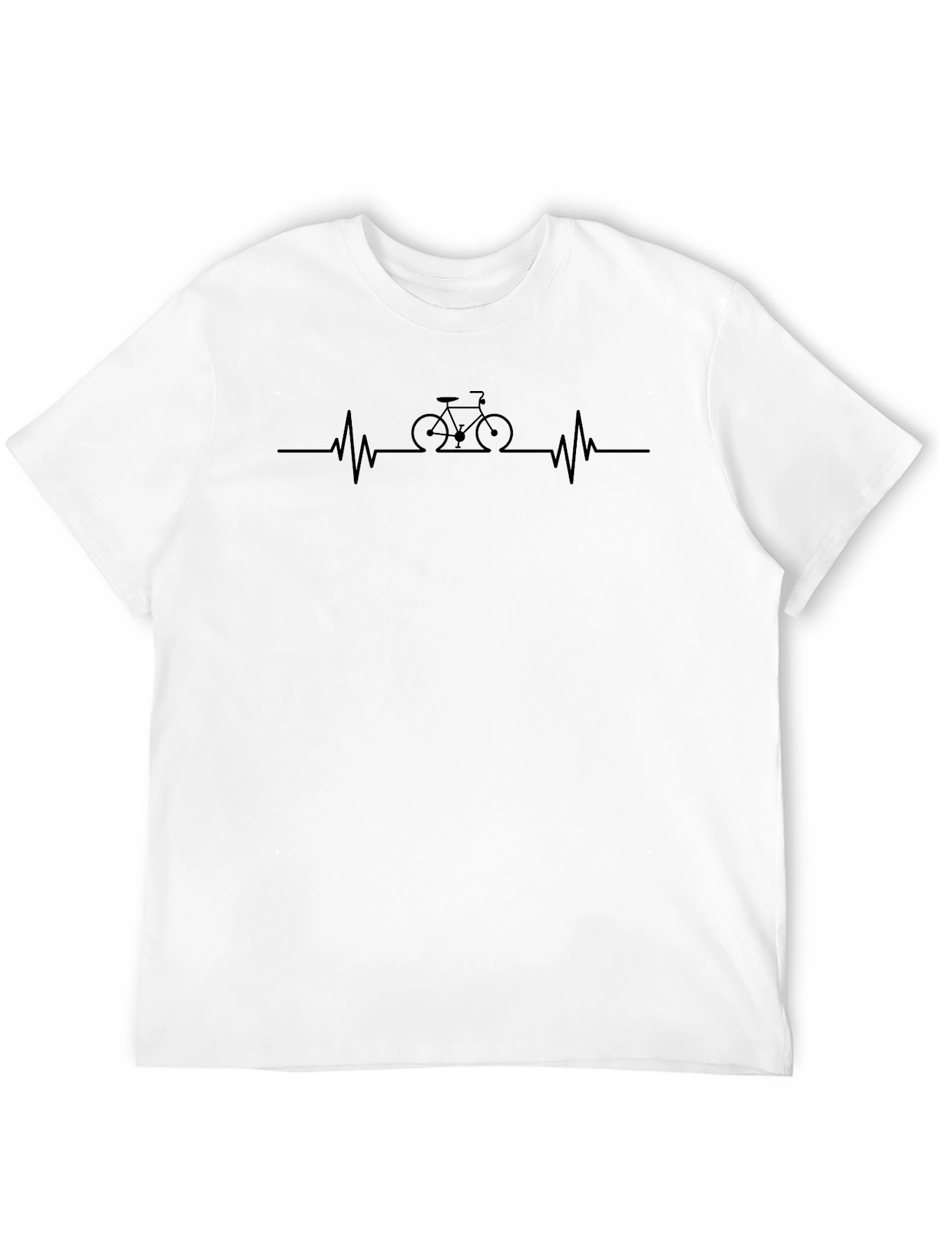 Mens Black Bike Heartbeat Graphic Tee