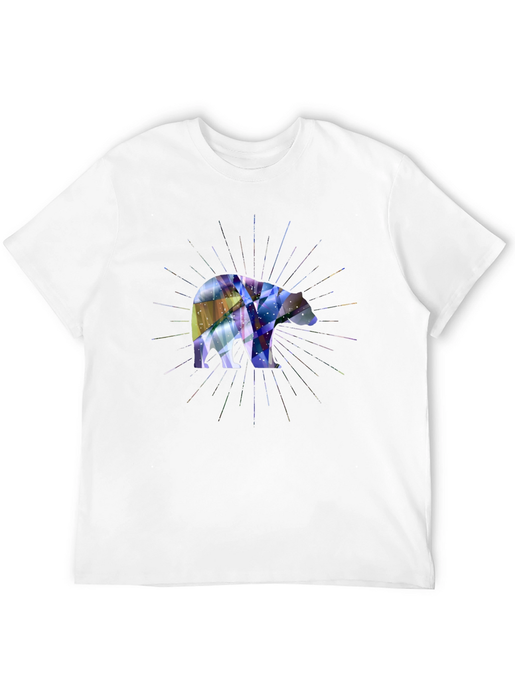 Geometric Bear Graphic Tee - Modern Style