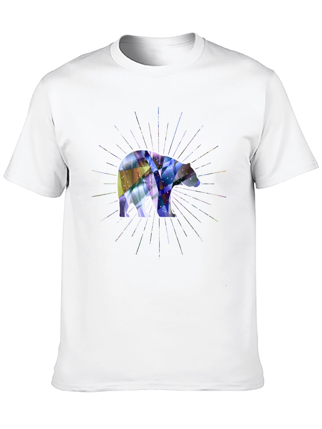 Geometric Bear Graphic Tee - Modern Style