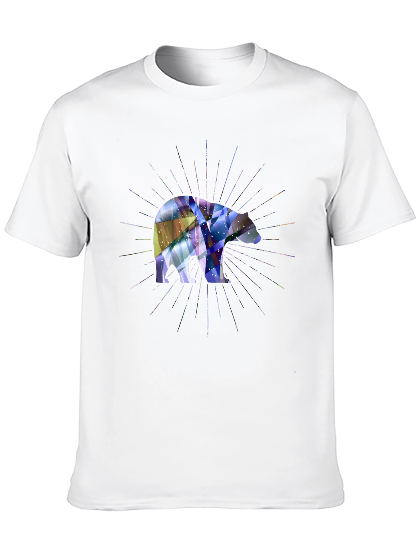 Geometric Bear Graphic Tee - Modern Style