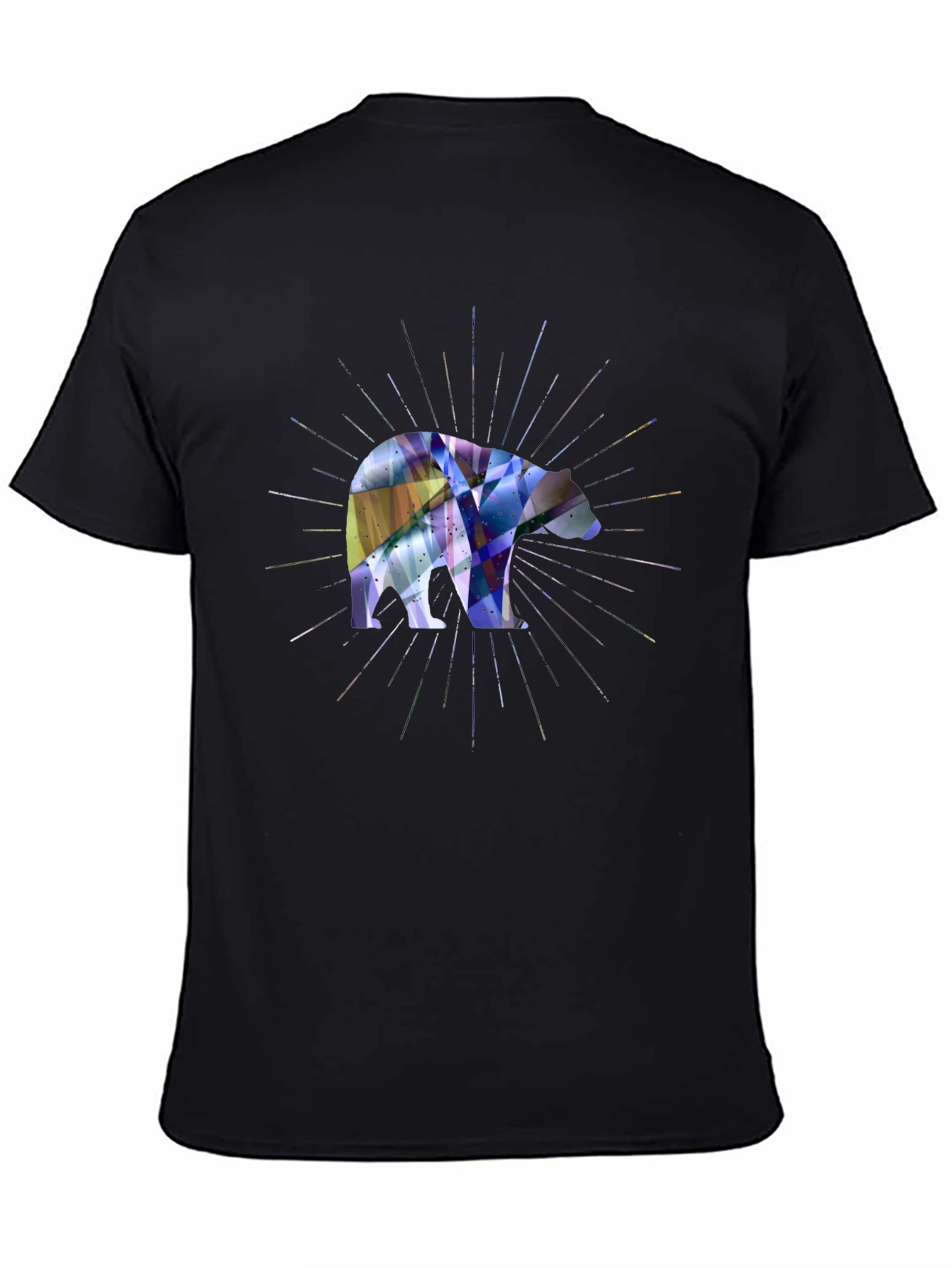 Geometric Bear Graphic Tee - Modern Style