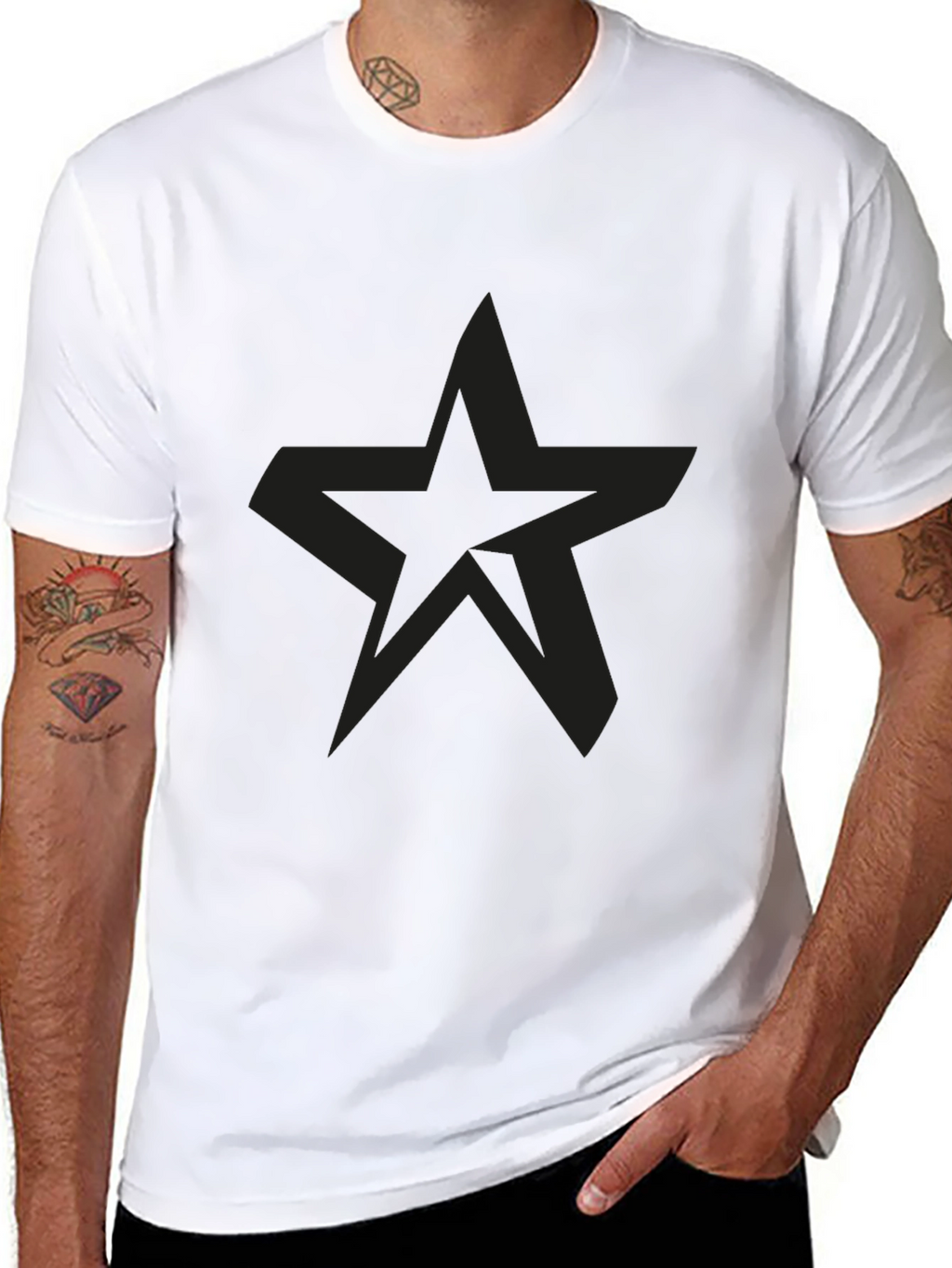 Black Star Graphic Mens T-Shirt