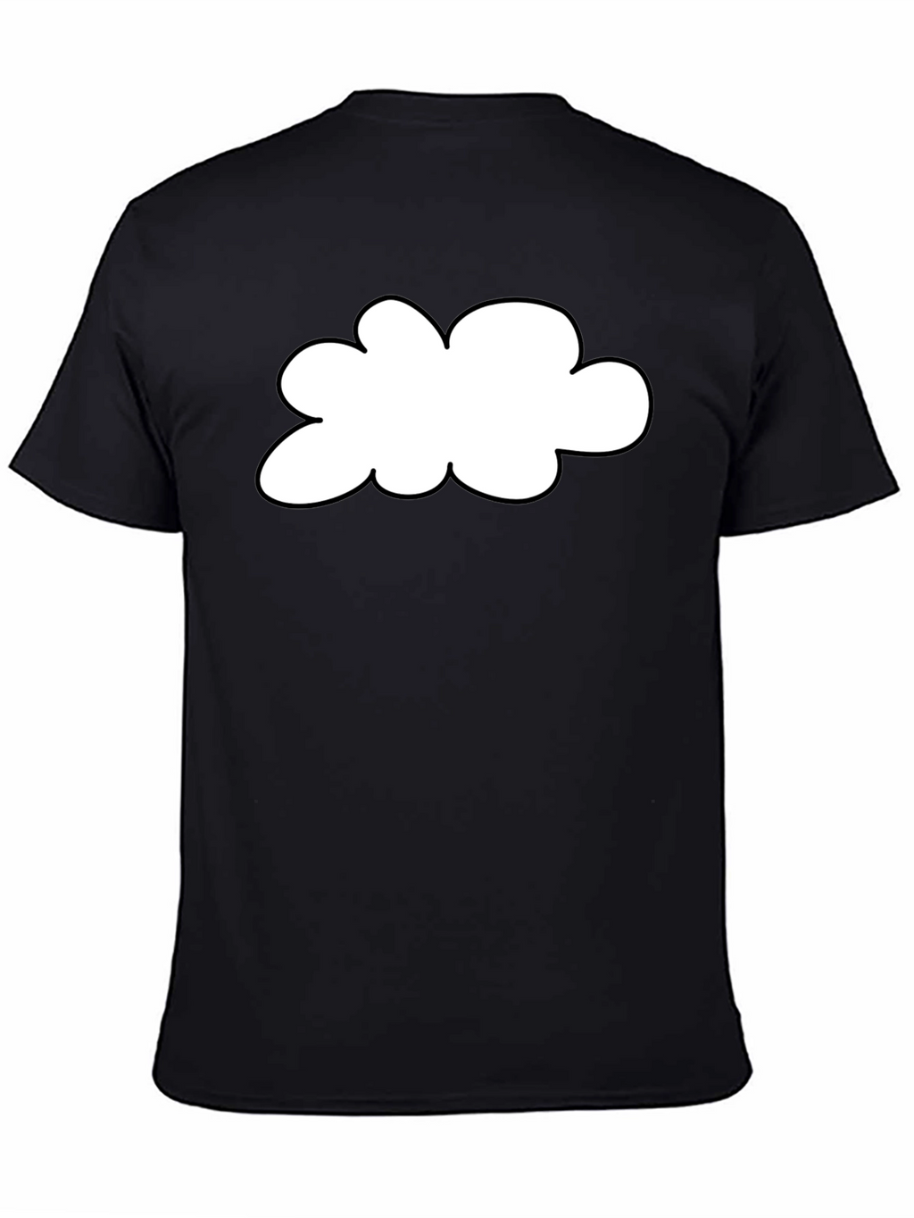 Black T-Shirt with Cloud Graphic Print