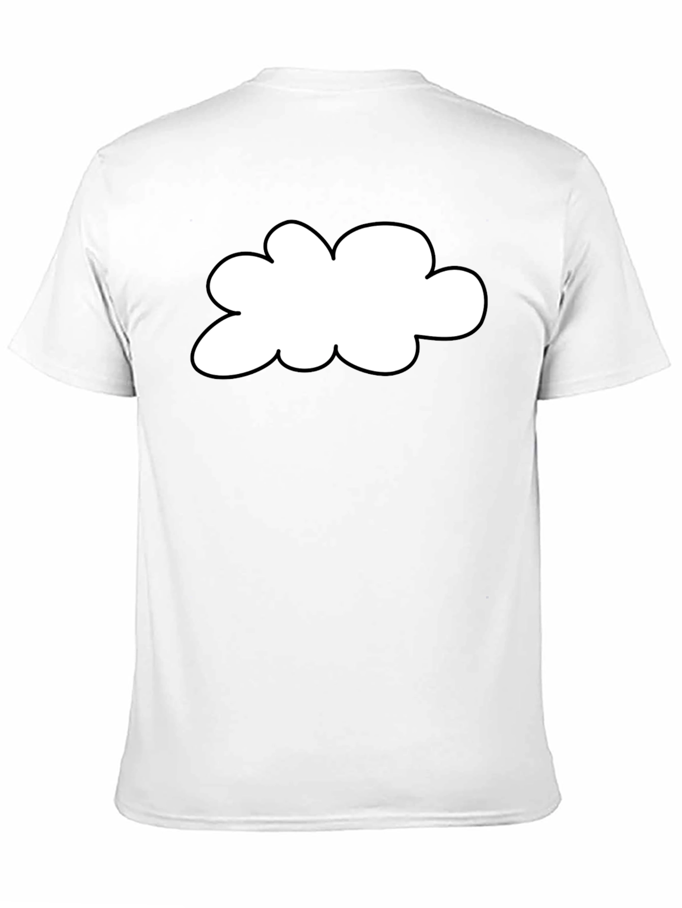 Black T-Shirt with Cloud Graphic Print