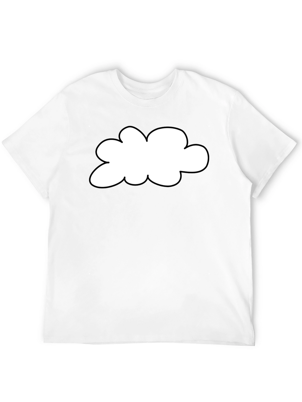Black T-Shirt with Cloud Graphic Print
