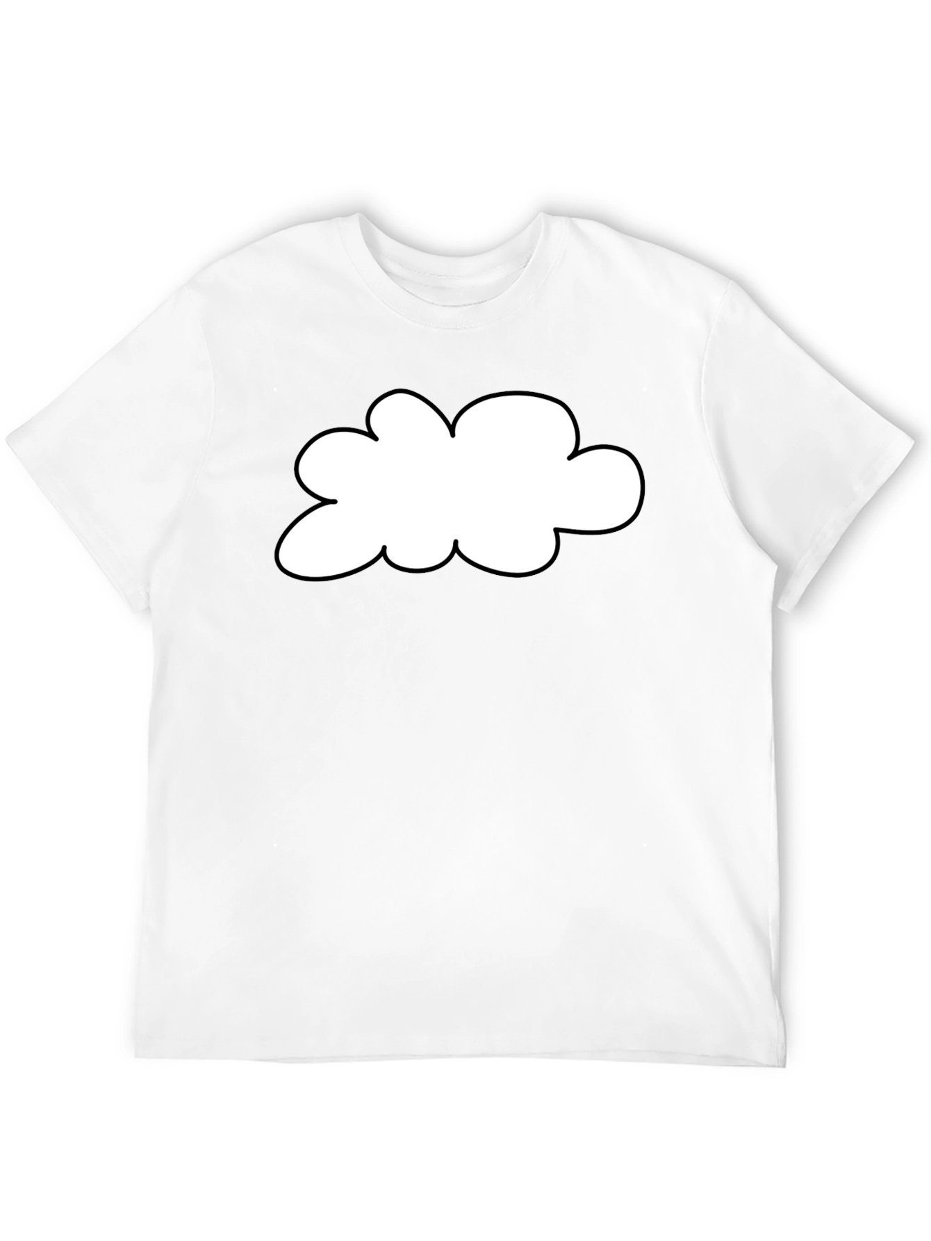 Black T-Shirt with Cloud Graphic Print