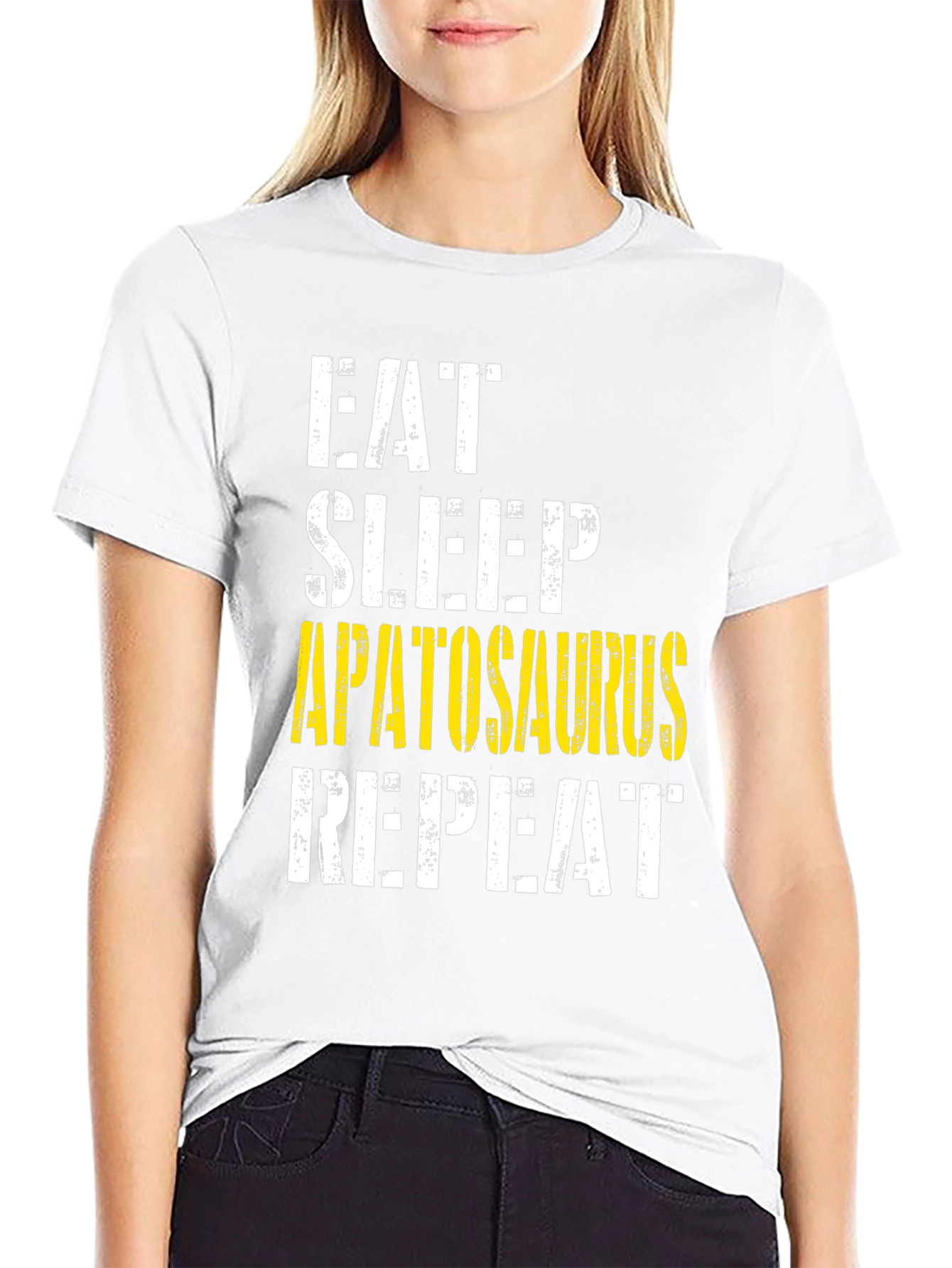 Eat Sleep Apatosaurus Repeat Graphic Tee