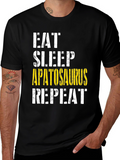 Eat Sleep Apatosaurus Repeat Graphic Tee