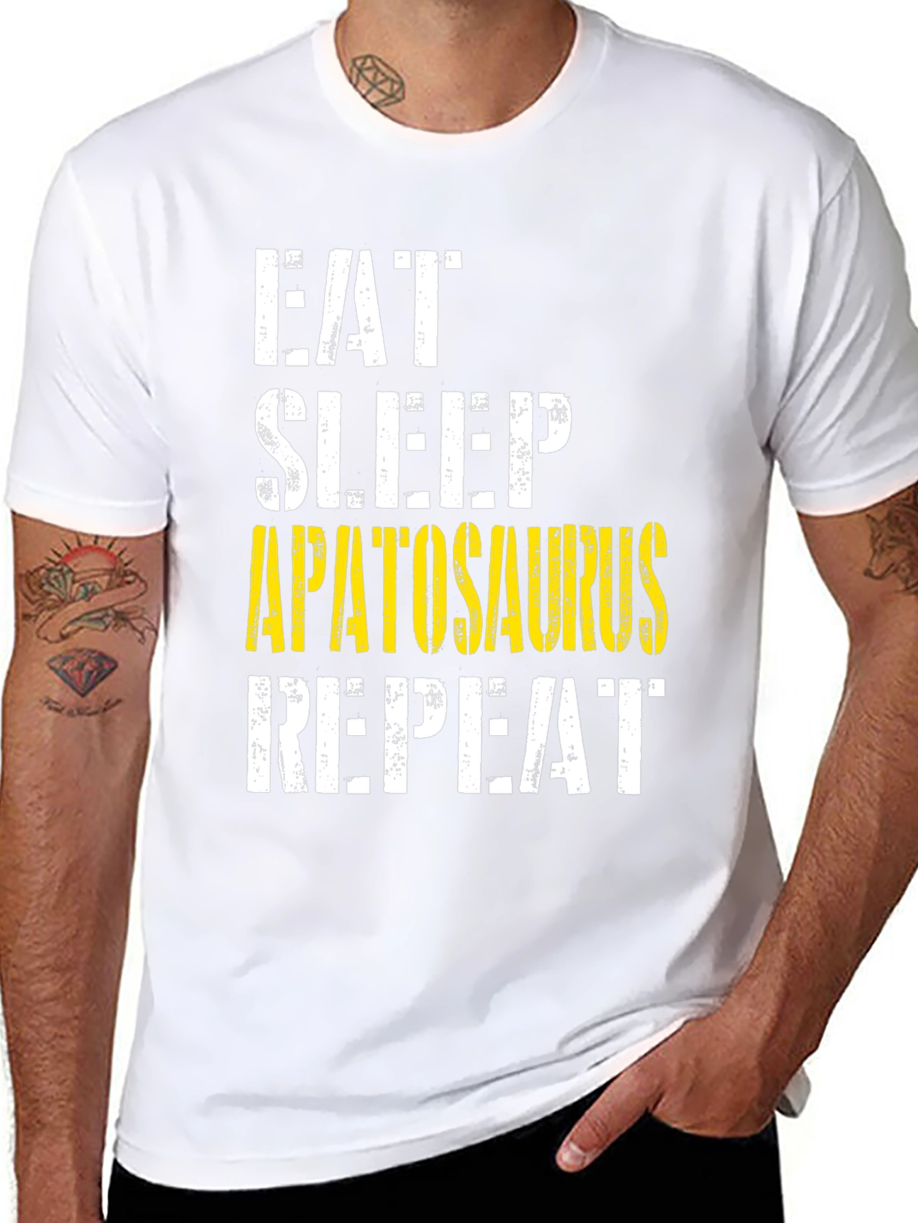 Eat Sleep Apatosaurus Repeat Graphic Tee