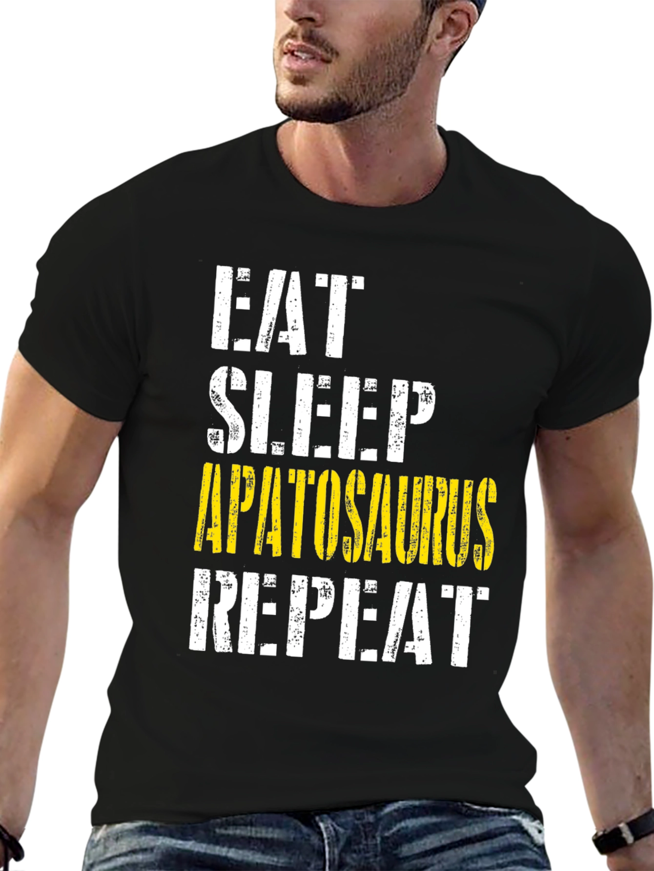 Eat Sleep Apatosaurus Repeat Graphic Tee