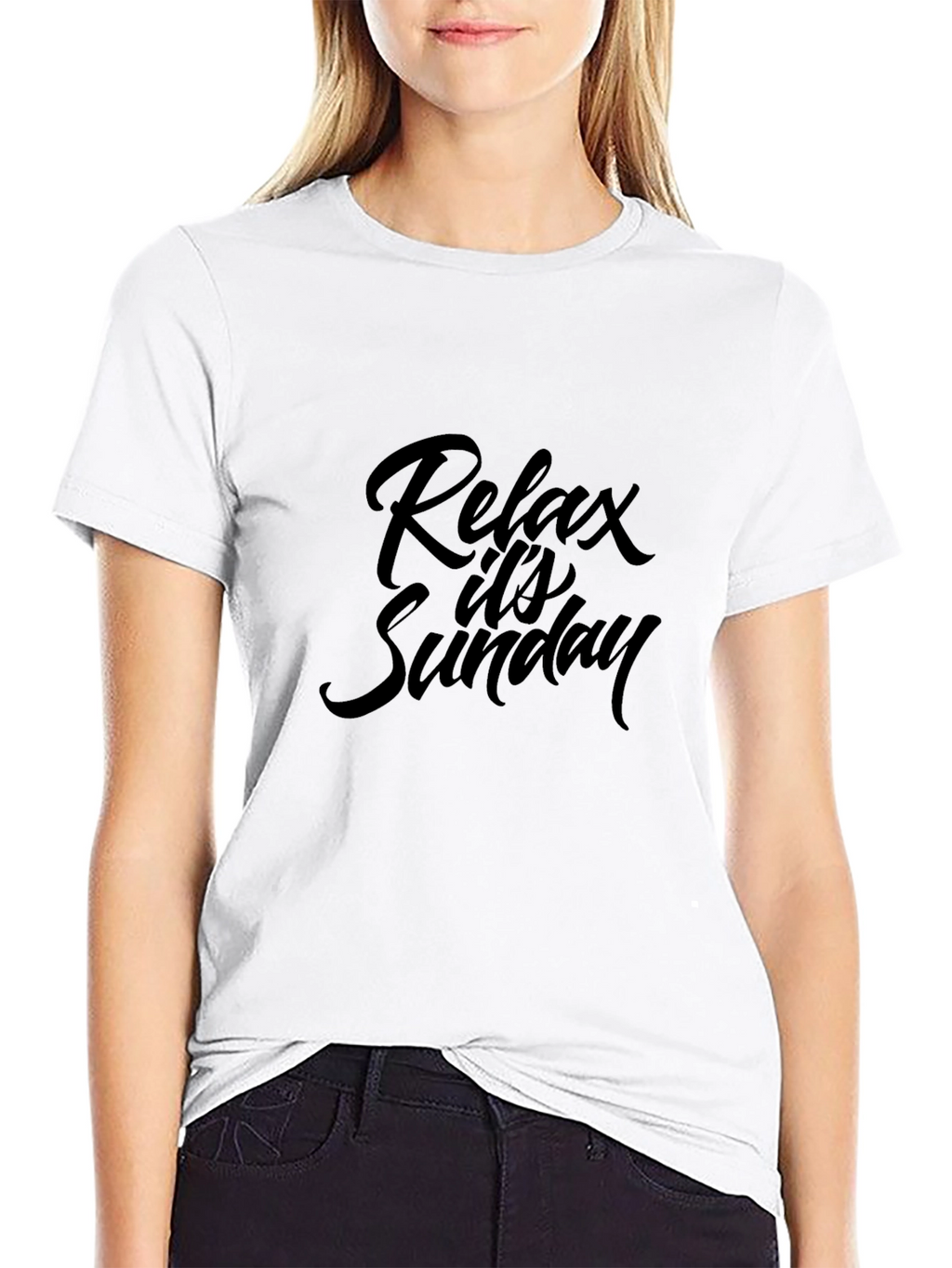 Relax Its Sunday Black T-Shirt