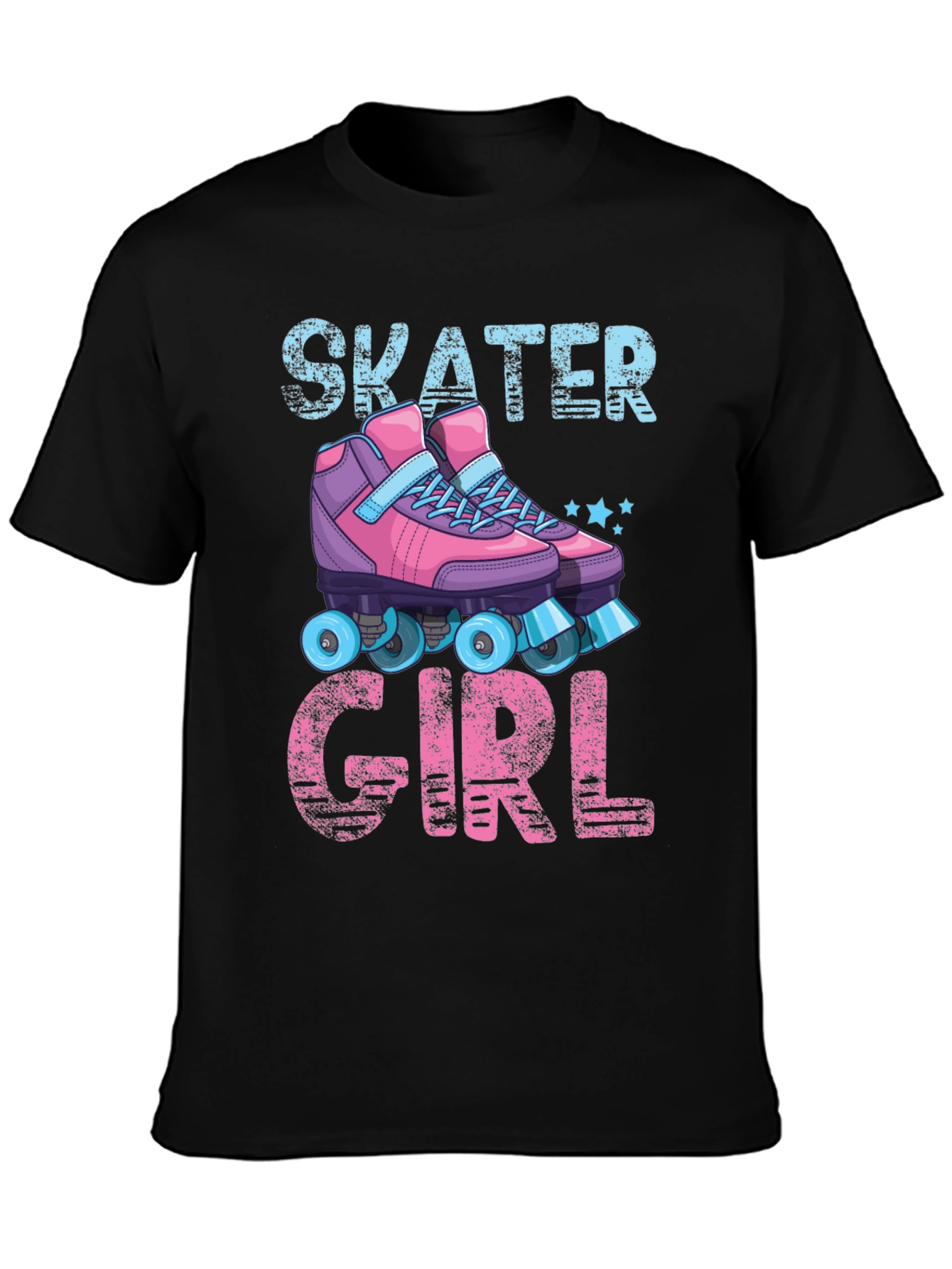 Skater Girl Graphic Tee - Retro Roller Skate T-Shirt