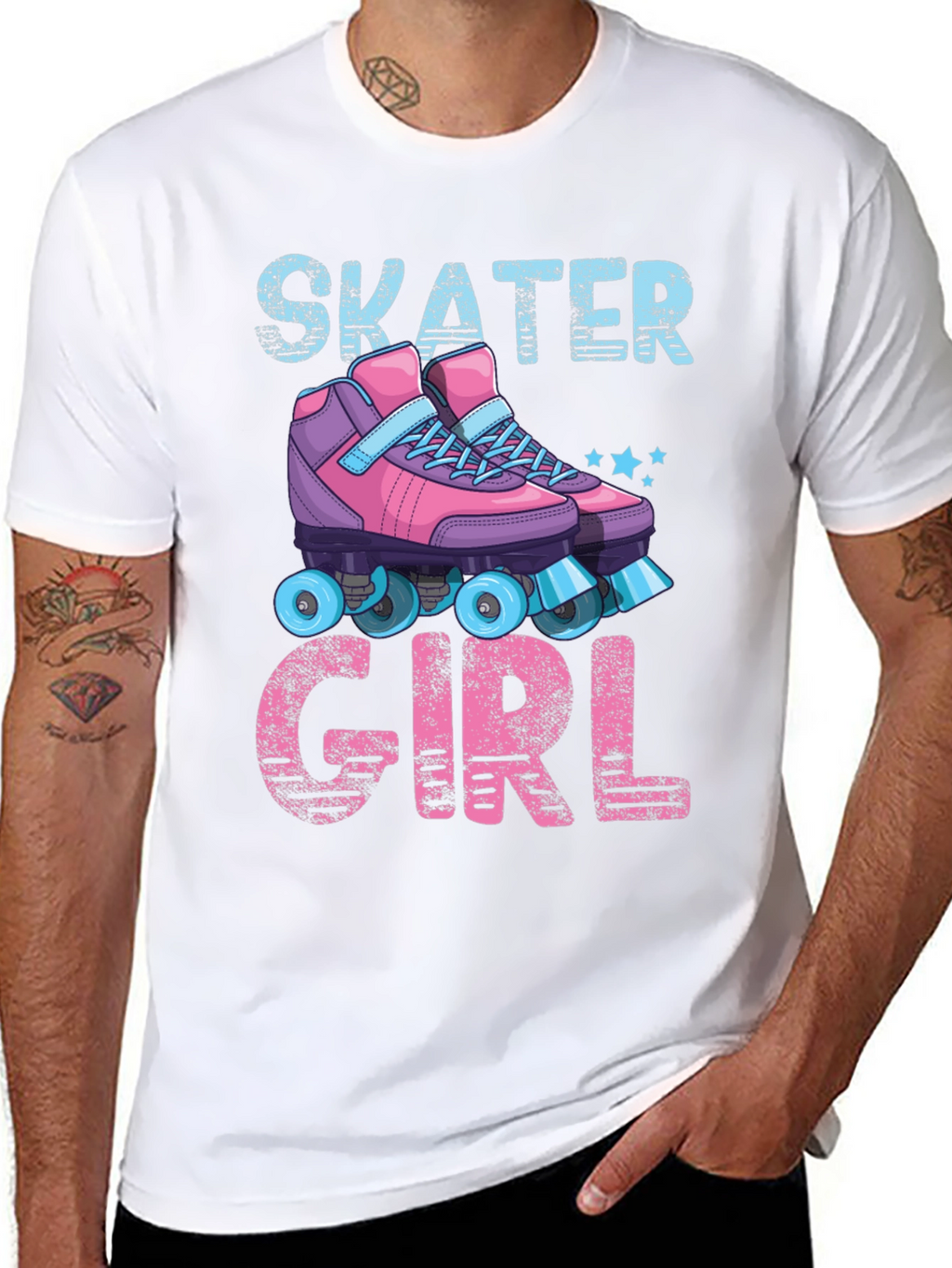 Skater Girl Graphic Tee - Retro Roller Skate T-Shirt
