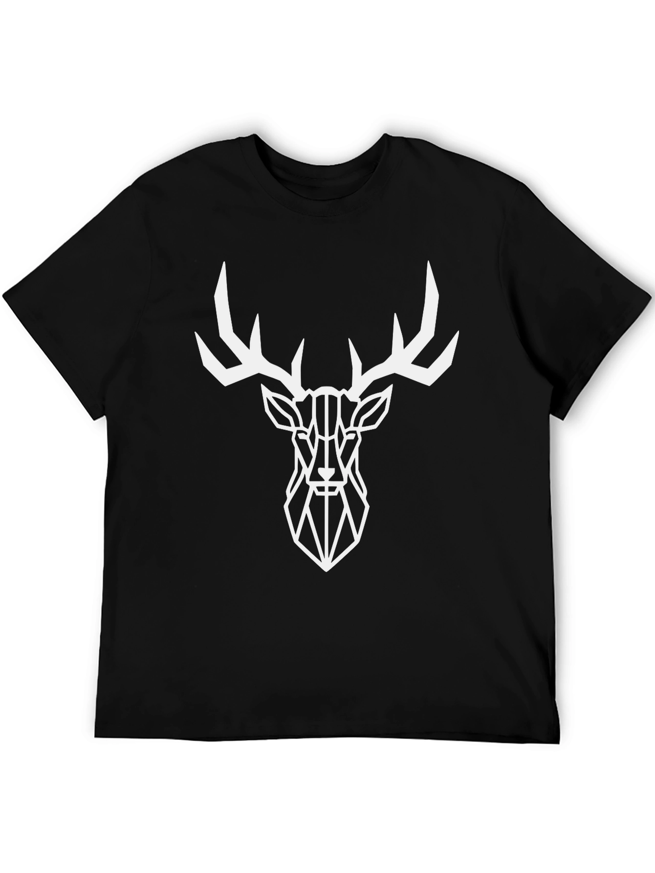 Geometric Deer Graphic Tee - Modern Style