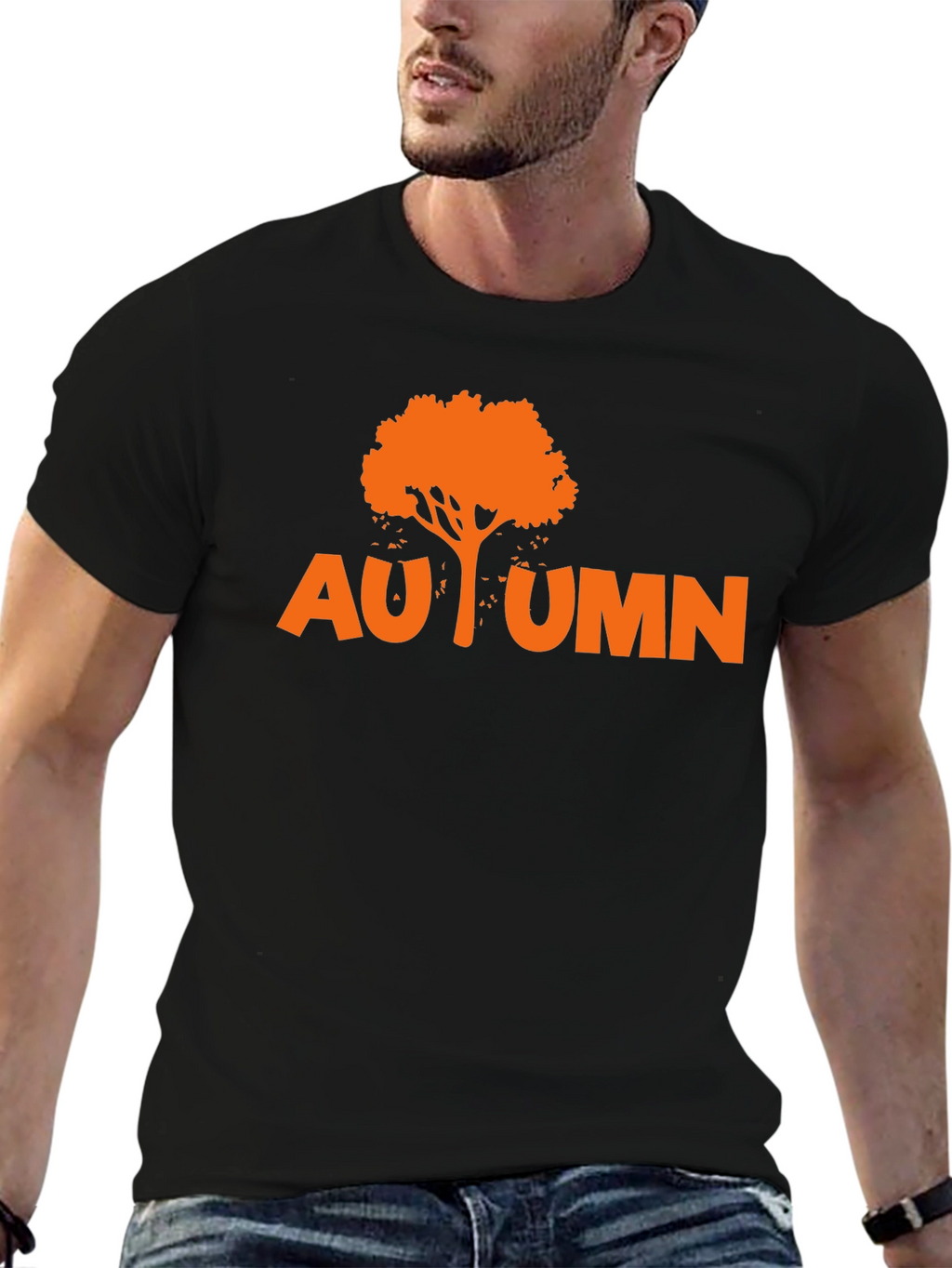 Autumn Tree Graphic Tee - Black