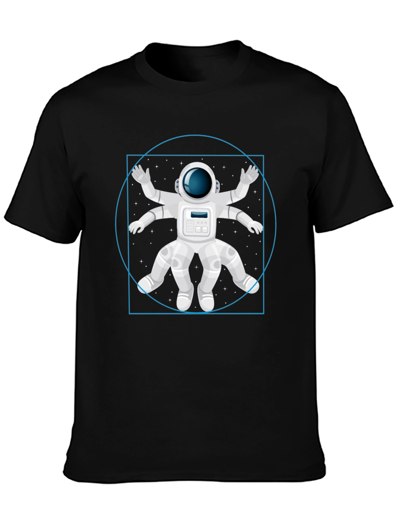 Astronaut Vitruvian Man Graphic T-Shirt