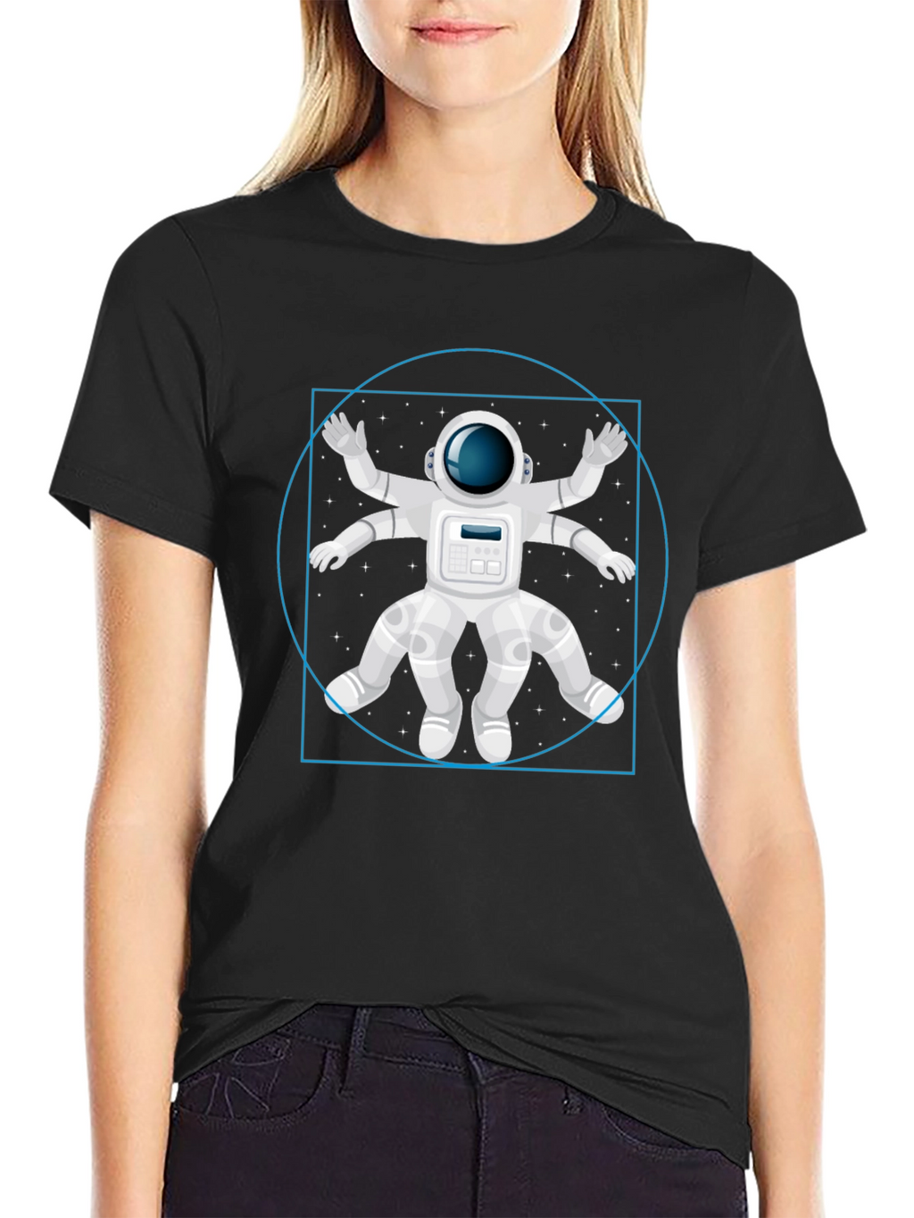 Astronaut Vitruvian Man Graphic T-Shirt